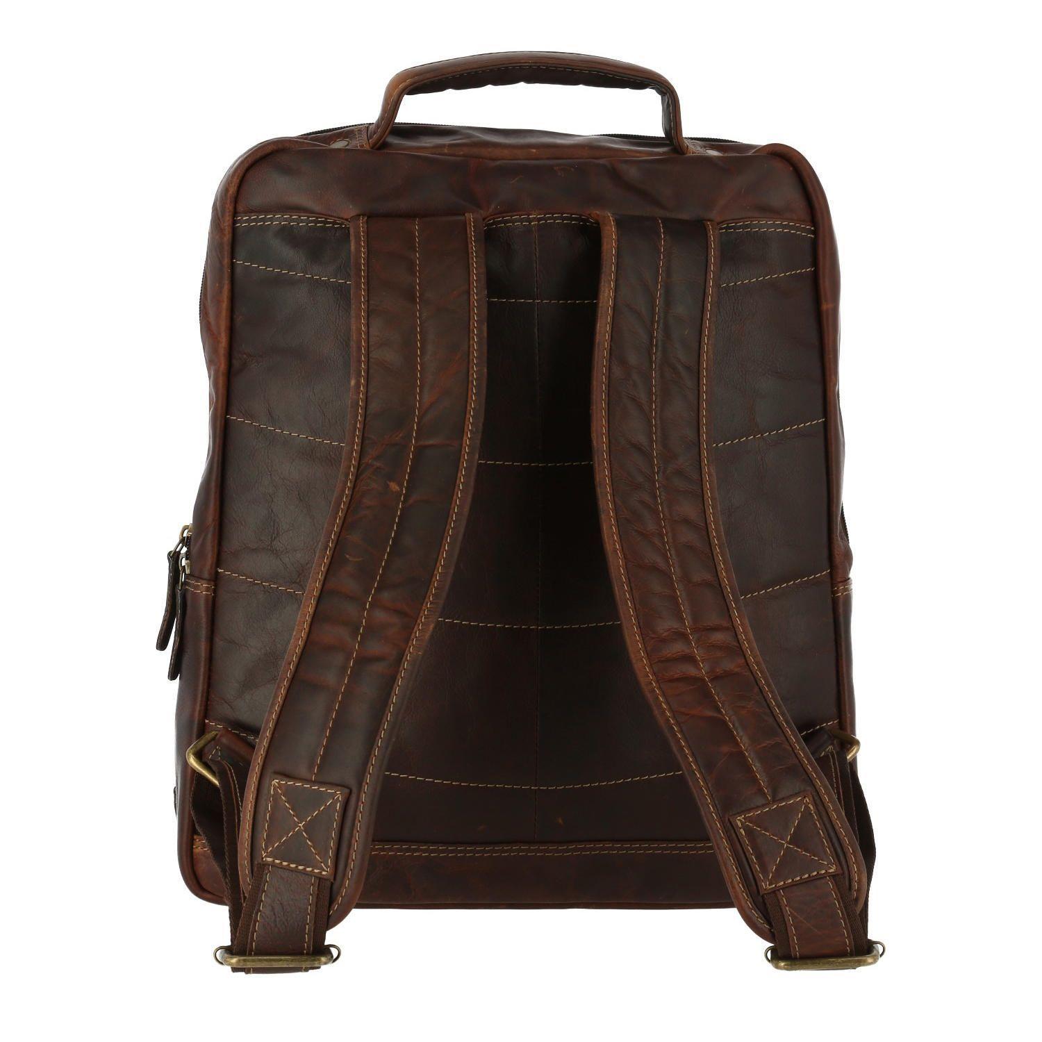 Mochila Cuero Unisex Tc Backpack Café-2