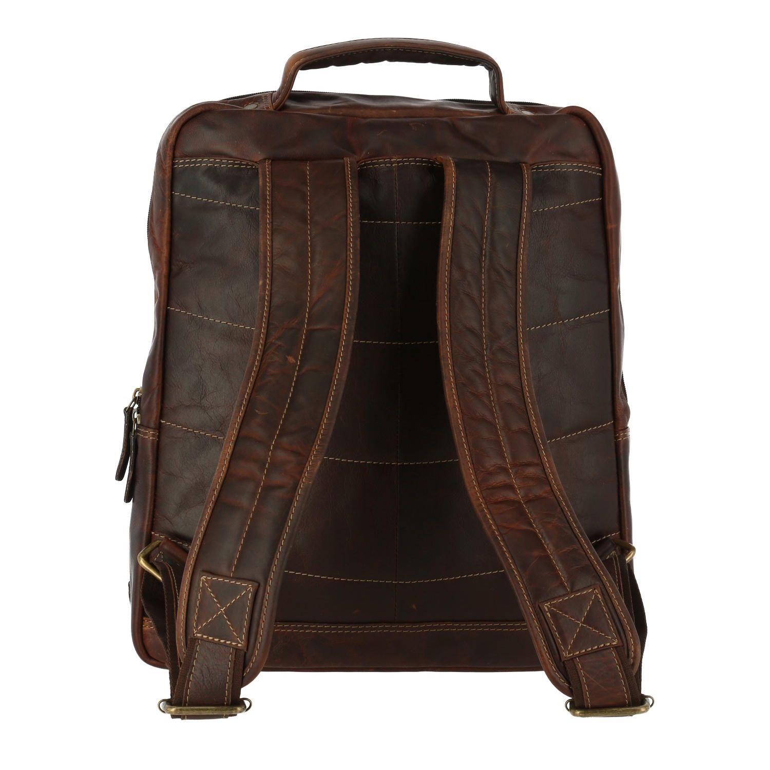 Mochila Cuero Unisex Tc Backpack Café-2