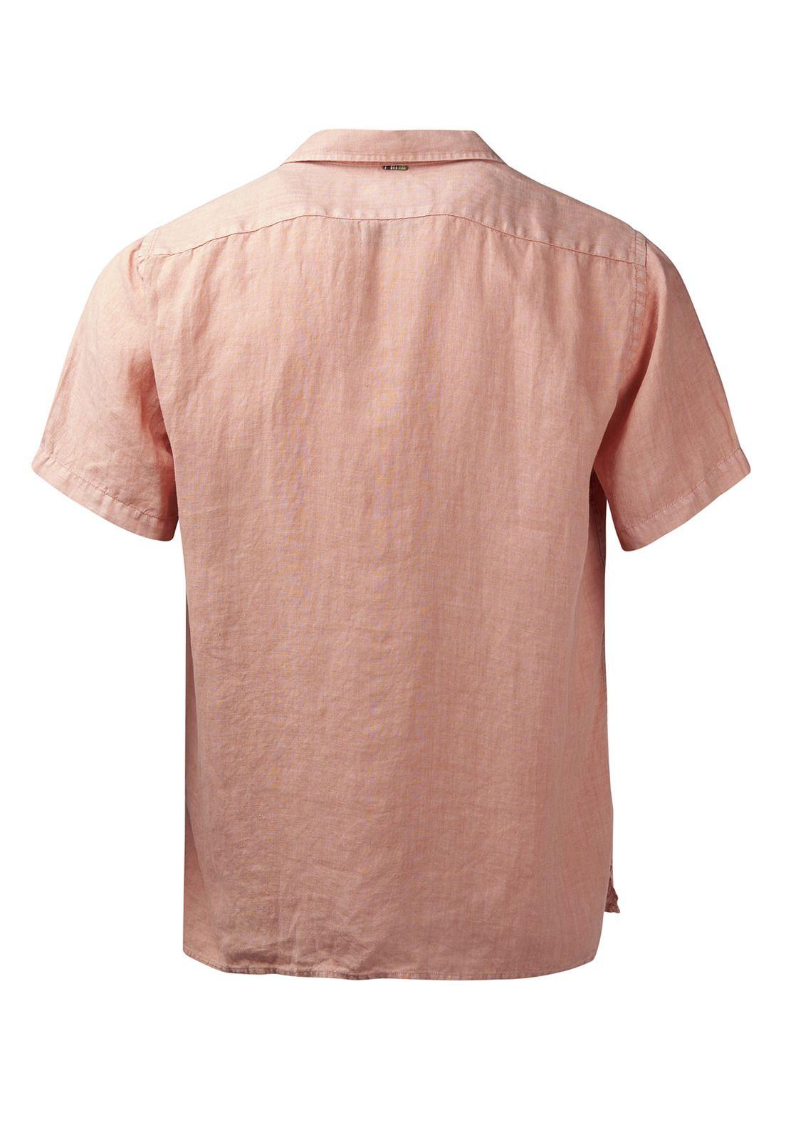 Camisa Lino Orgánico Braga Coral Hombre-1
