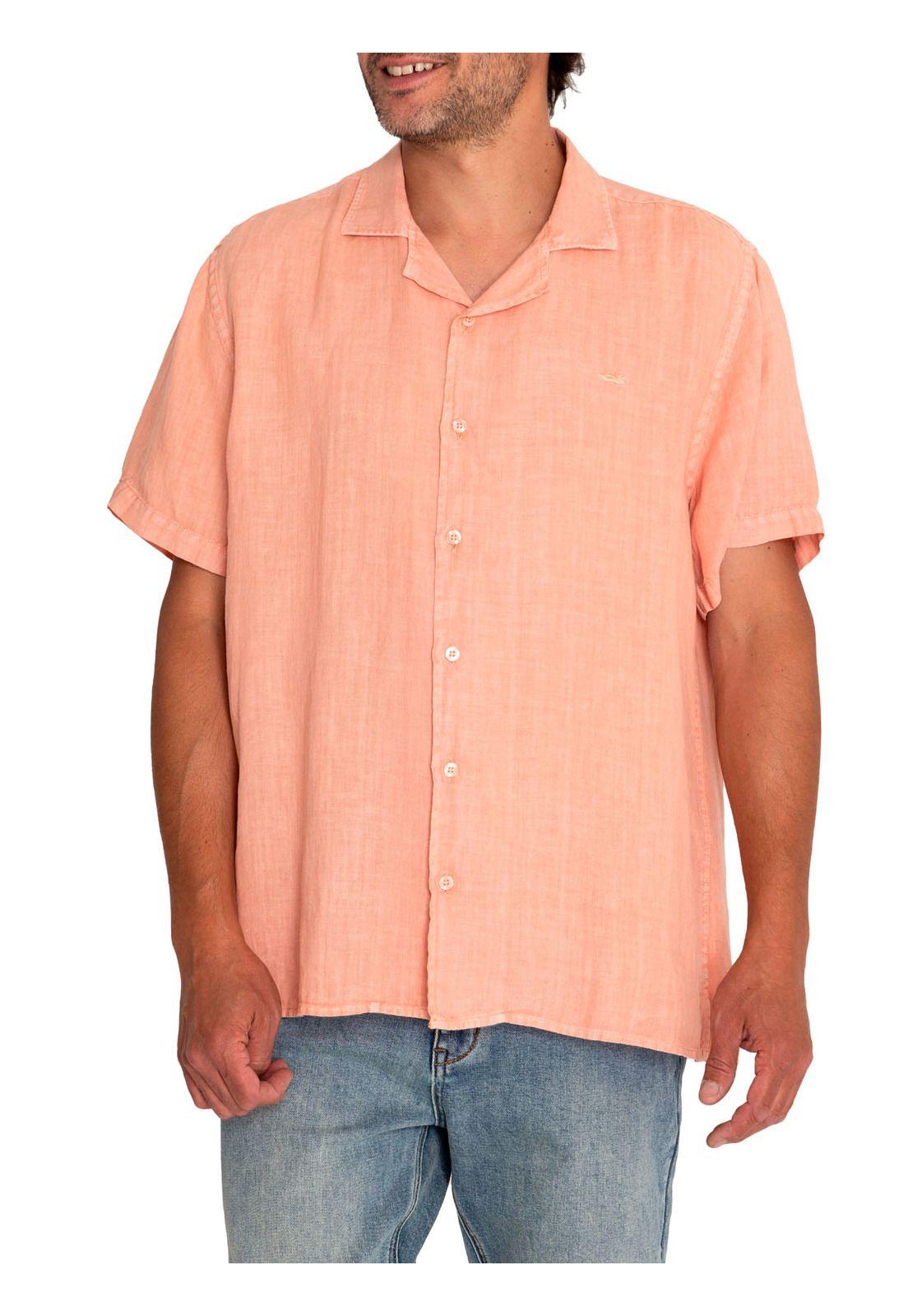 Camisa Lino Orgánico Braga Coral Hombre-4