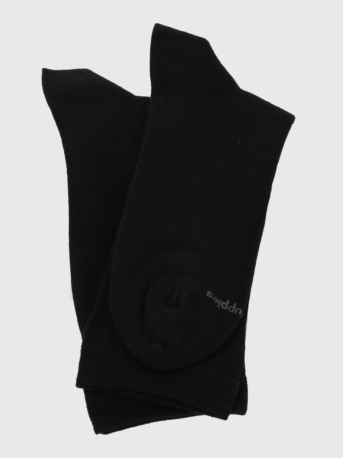 Calcetin Algodón Mujer C Cuff Plain Negro-2