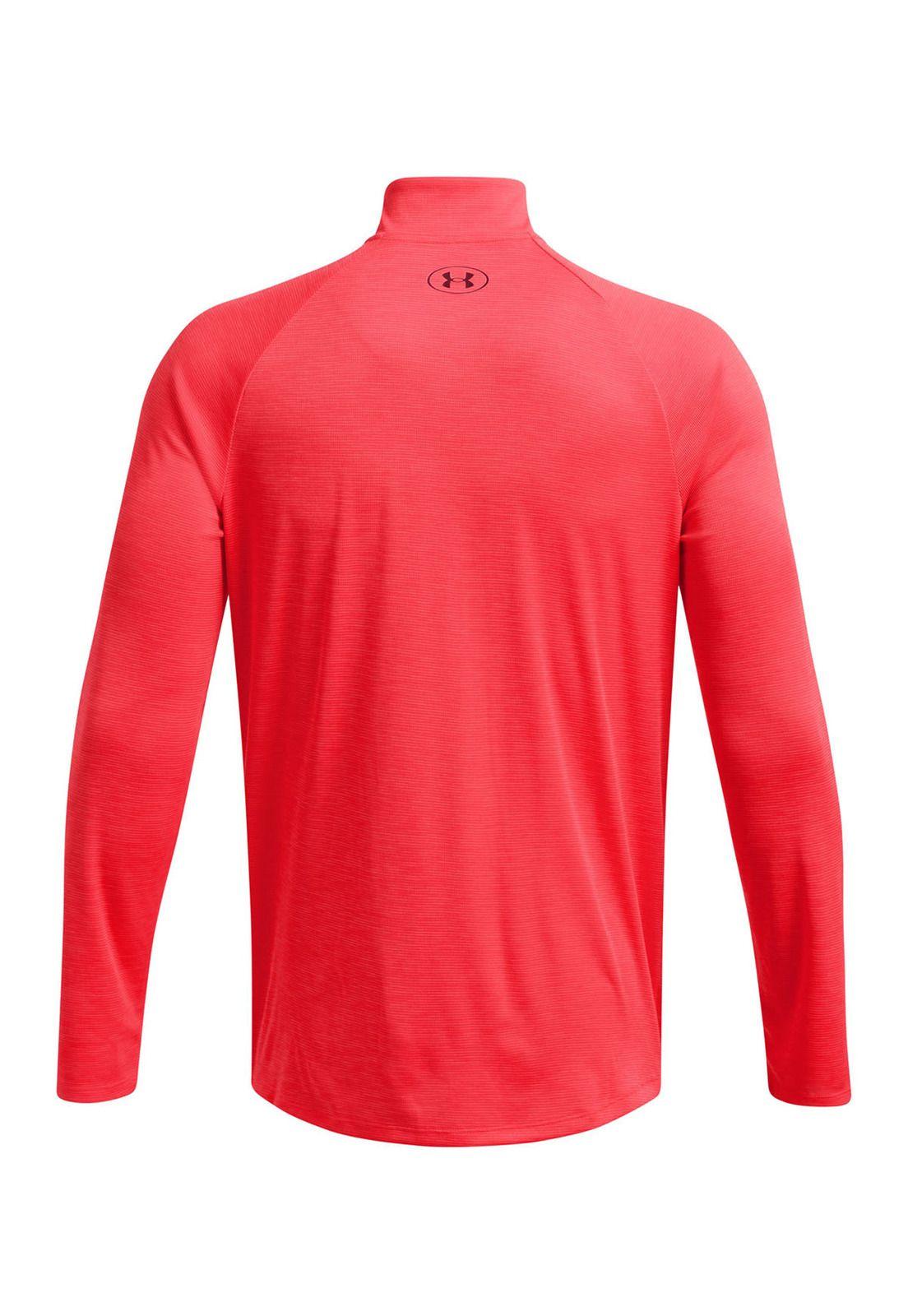 Polerón UA Tech ½ zip hombre Rojo-1