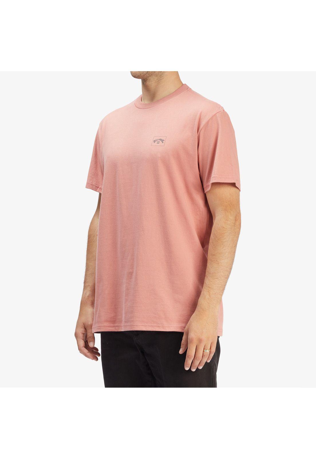 Polera M/C Hombre Stacked Arch Rosa-1