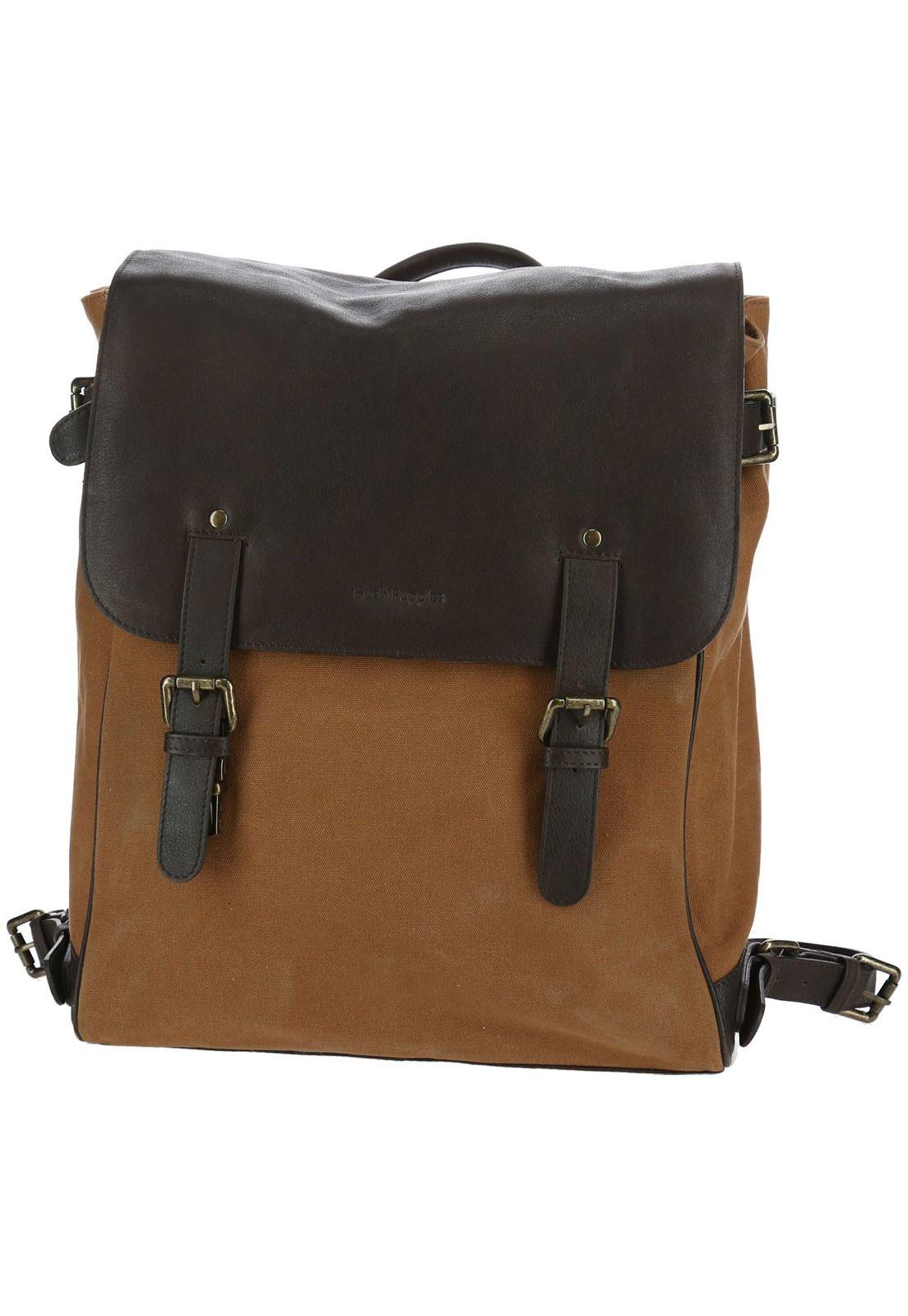 Mochila Canvas Encerado Y Cuero Wx Loures Back-0