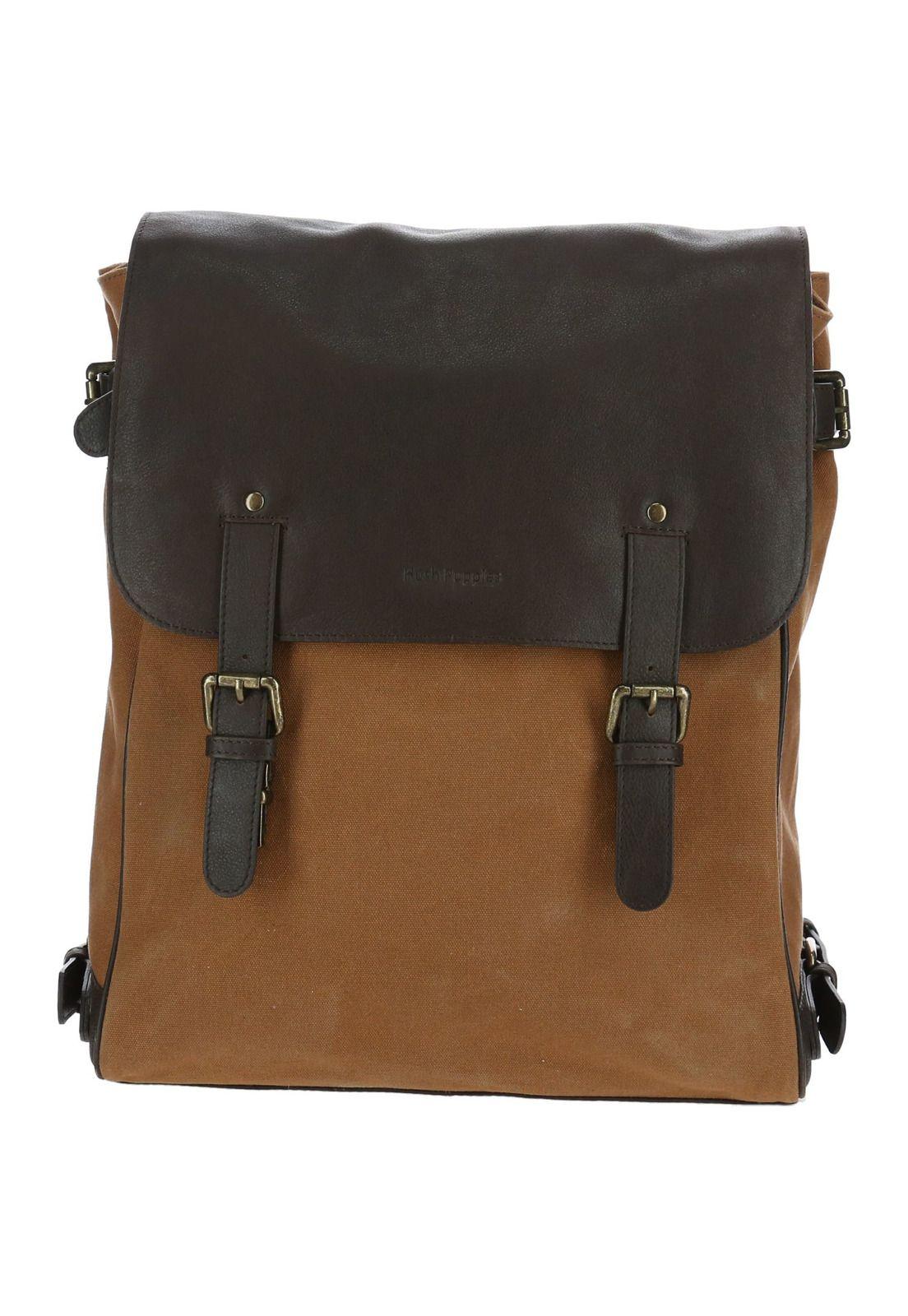 Mochila Canvas Encerado Y Cuero Wx Loures Back-1