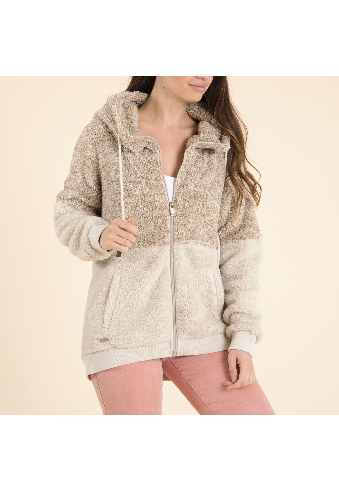 Polerón Pet Reciclado Mujer Halfpilos Beige-1