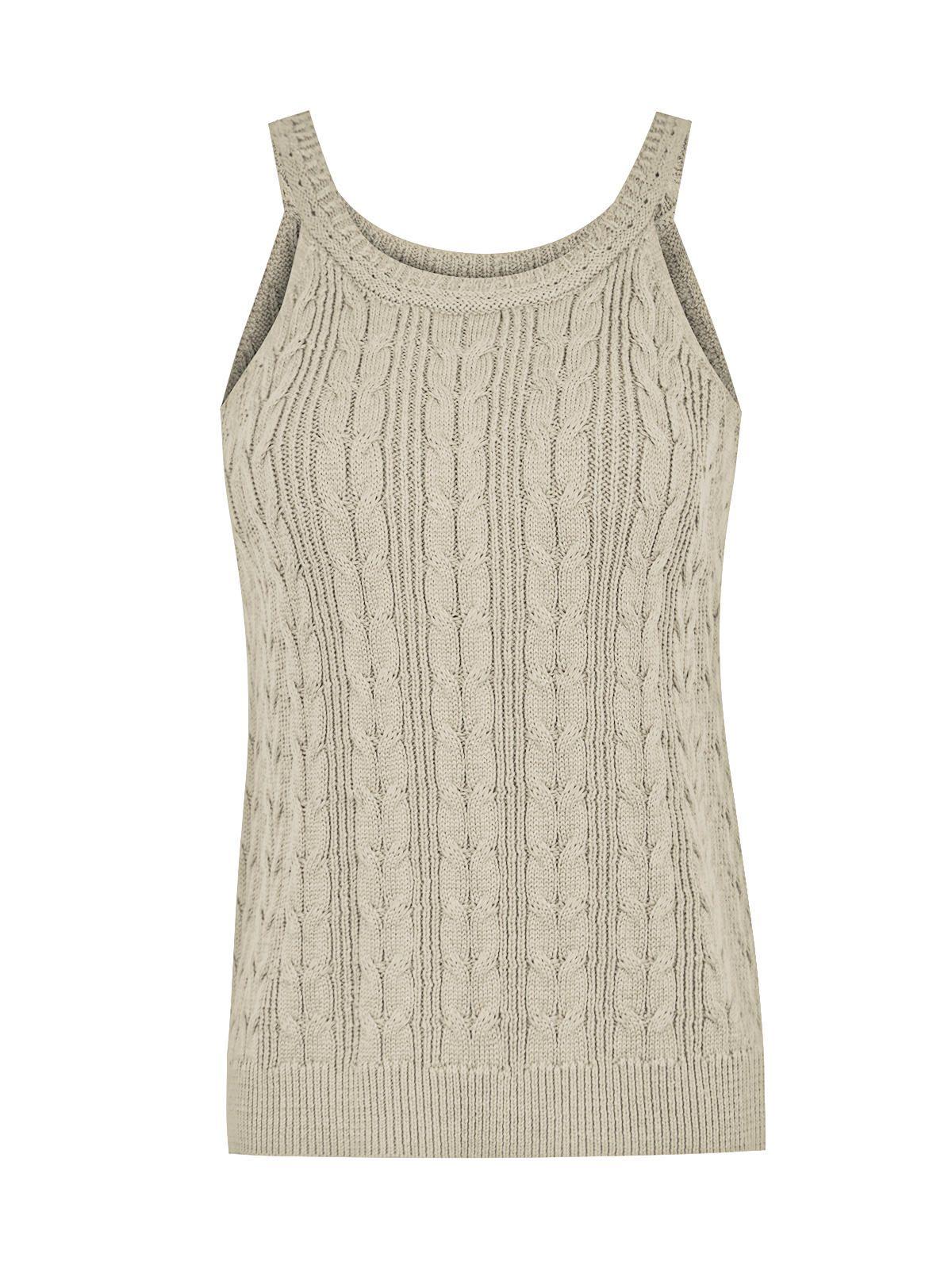 Polera Algodón Orgánico Beige Samar Mujer -0
