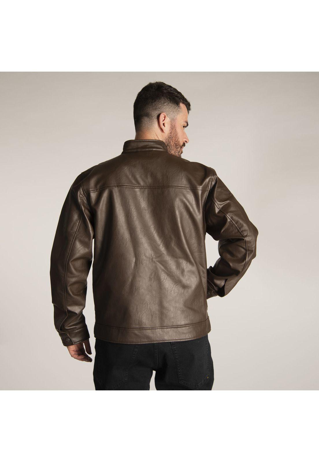 Chaqueta Hombre Fdtn Faux Leather Jk Café-2