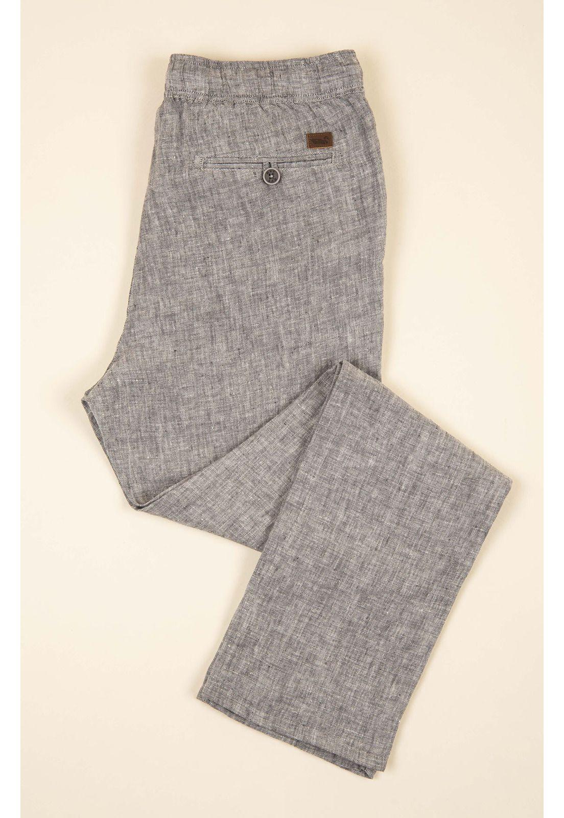 Pantalón Lino Orgánico Hombre Lisboa Gris-3