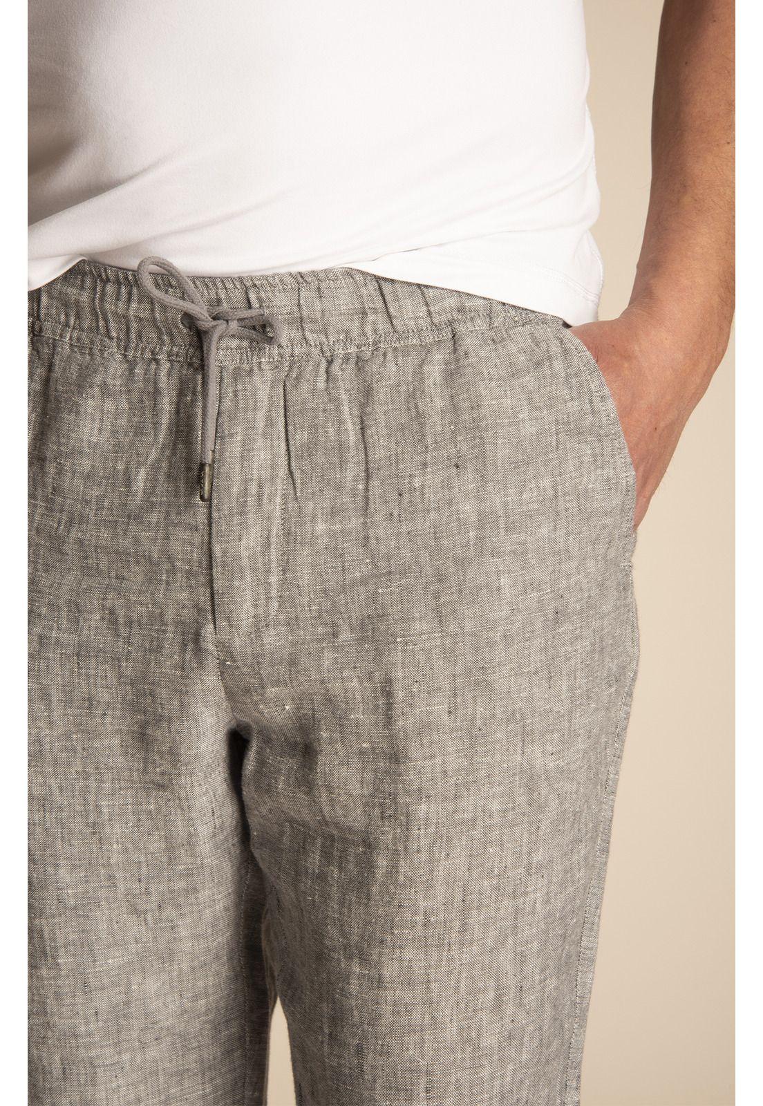 Pantalón Lino Orgánico Hombre Lisboa Gris-4