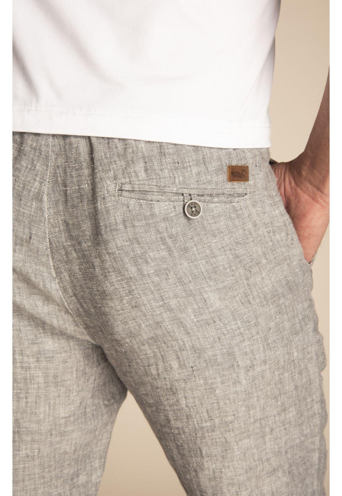 Pantalón Lino Orgánico Hombre Lisboa Gris-5