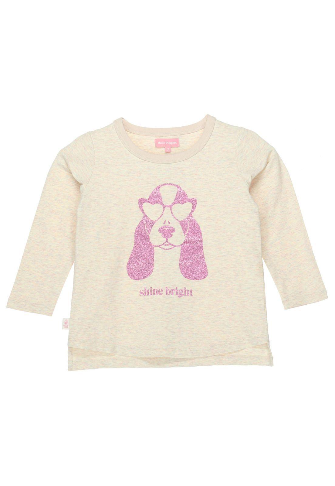 Polera Niña Brillos Beige-0