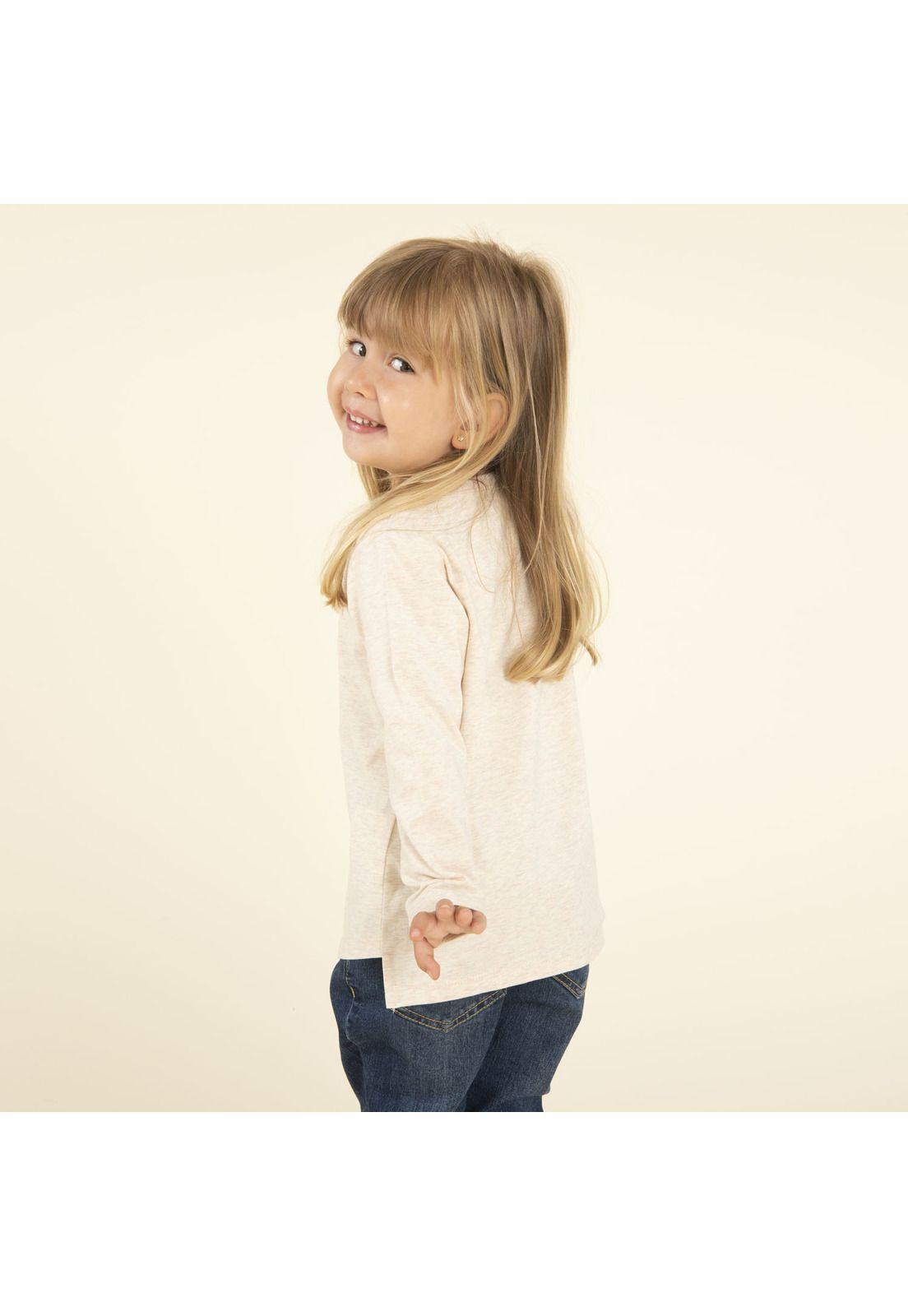 Polera Niña Brillos Beige-2