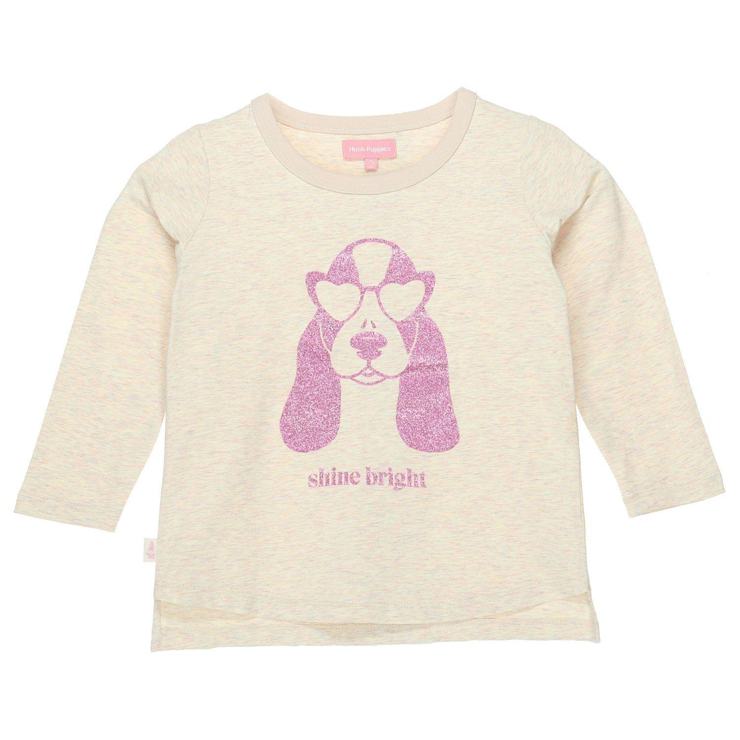 Polera Niña Brillos Beige-3