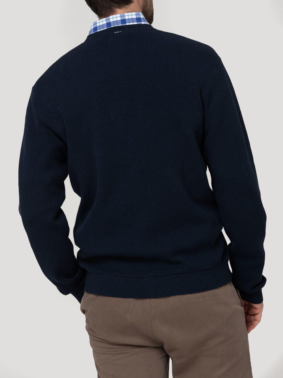 Sweater Algodón Orgánico Hombre Olen Azul-5