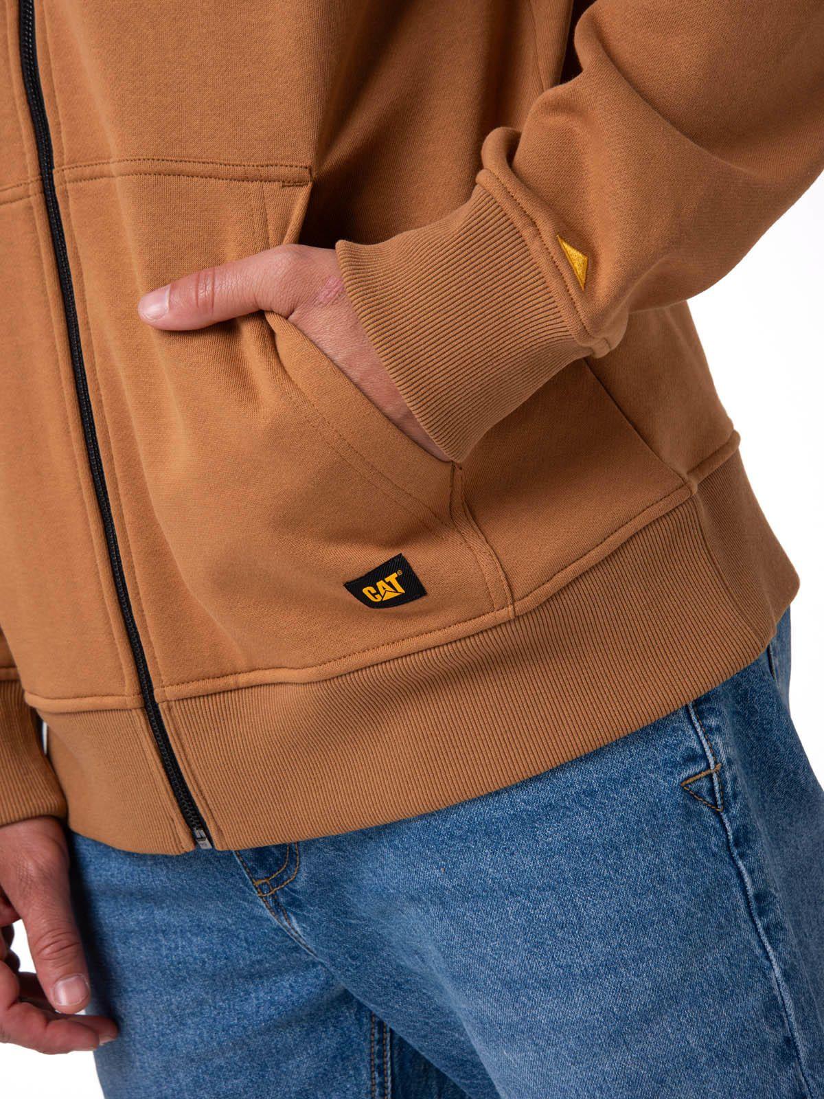 Polerón Hombre Patch Full Zip Café-4