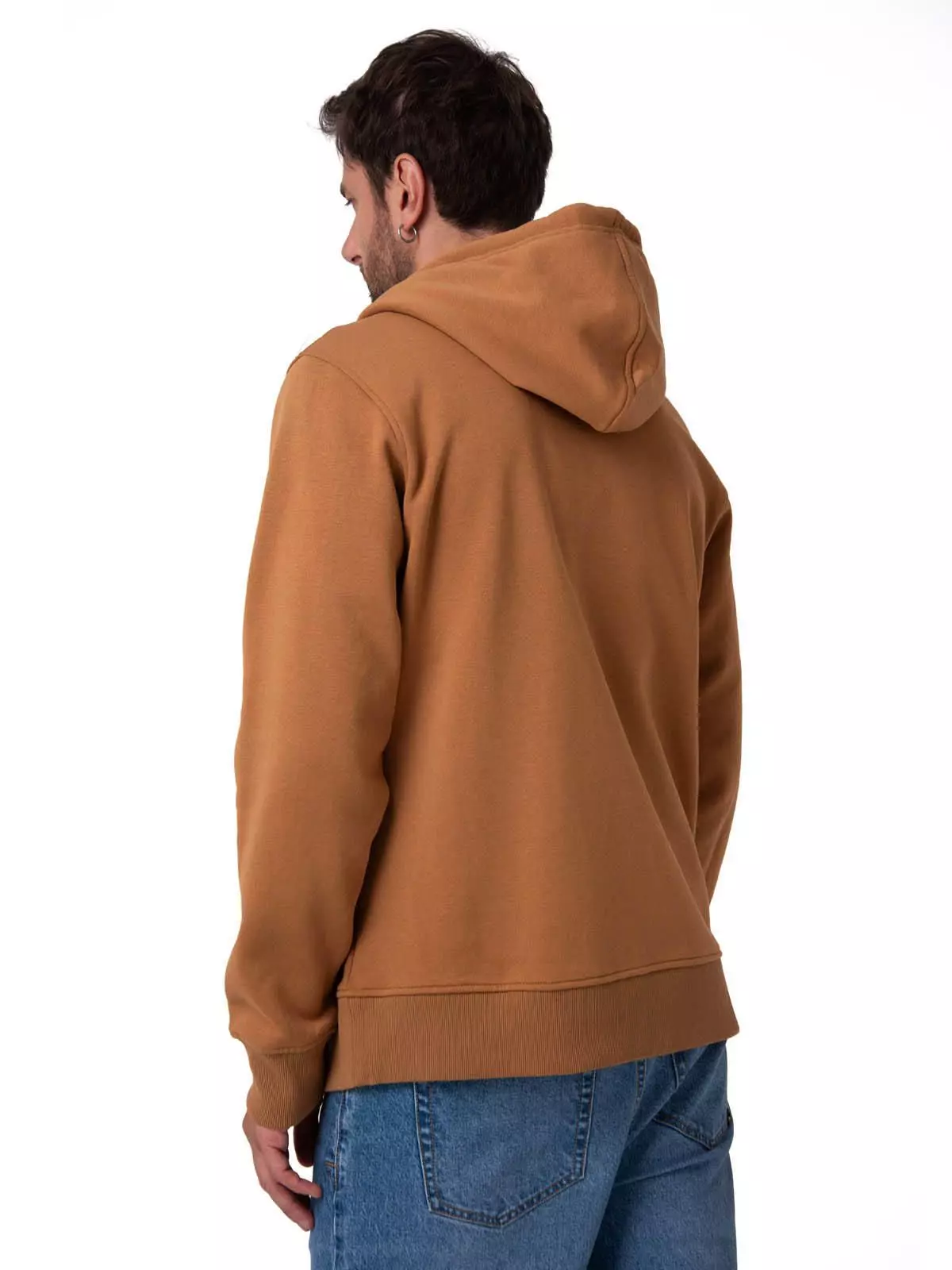 Polerón Hombre Patch Full Zip Café-3