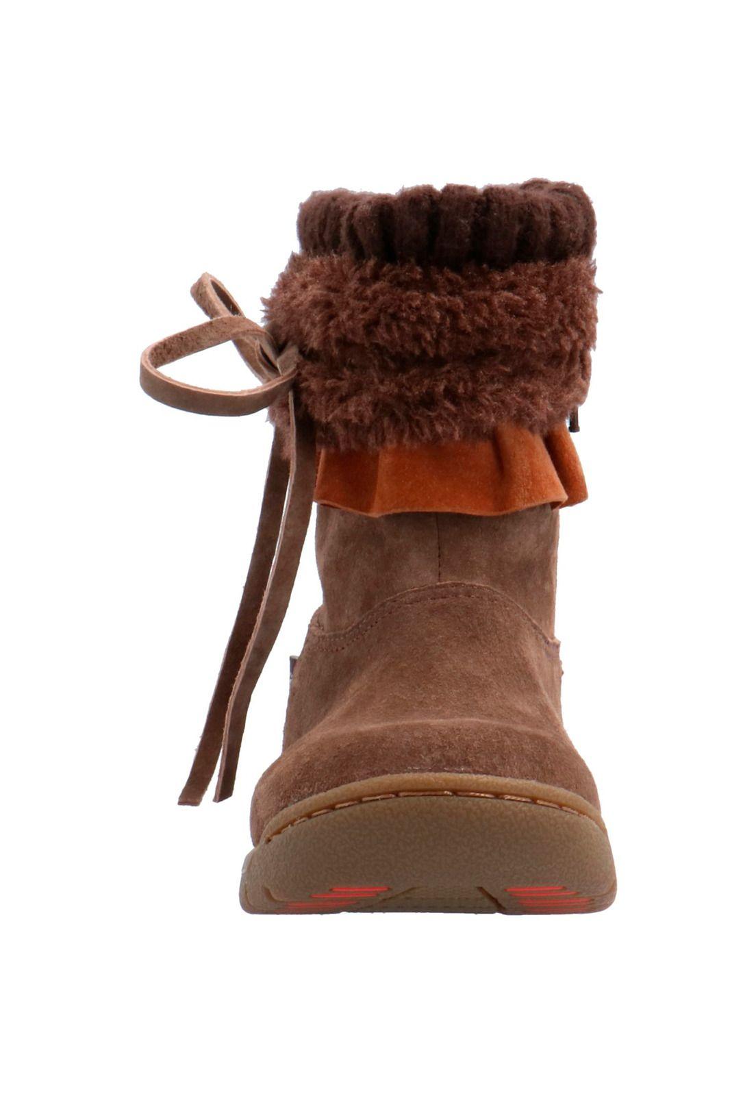 Bota Cuero Niña Macarron Café-2