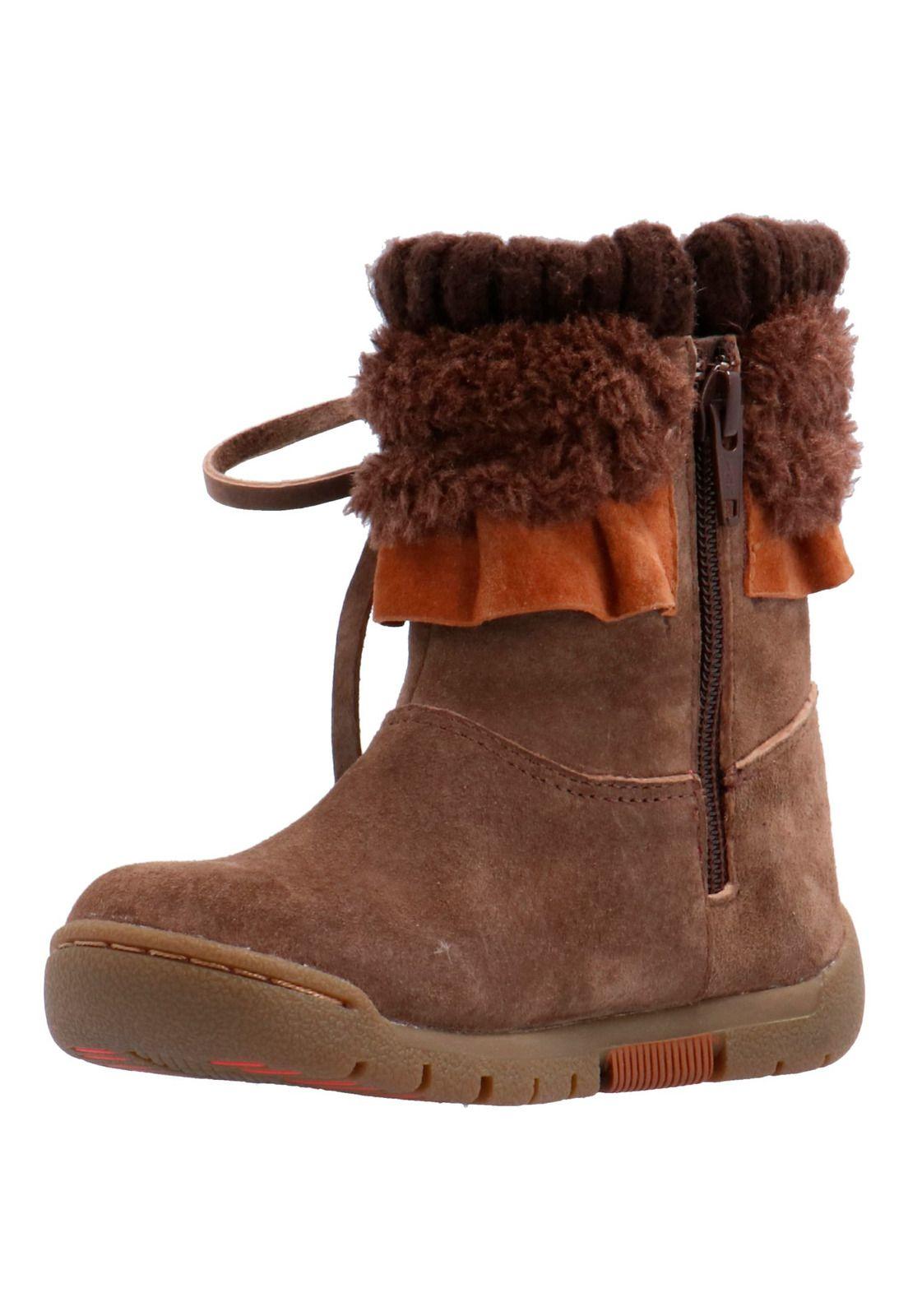 Bota Cuero Niña Macarron Café-4