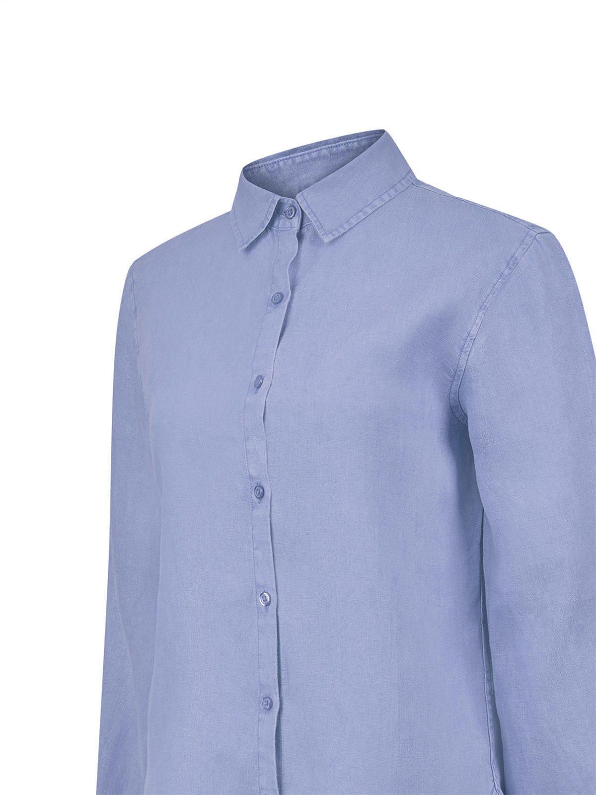 Blusa Lino Orgánico Mujer Lirio Azul-3