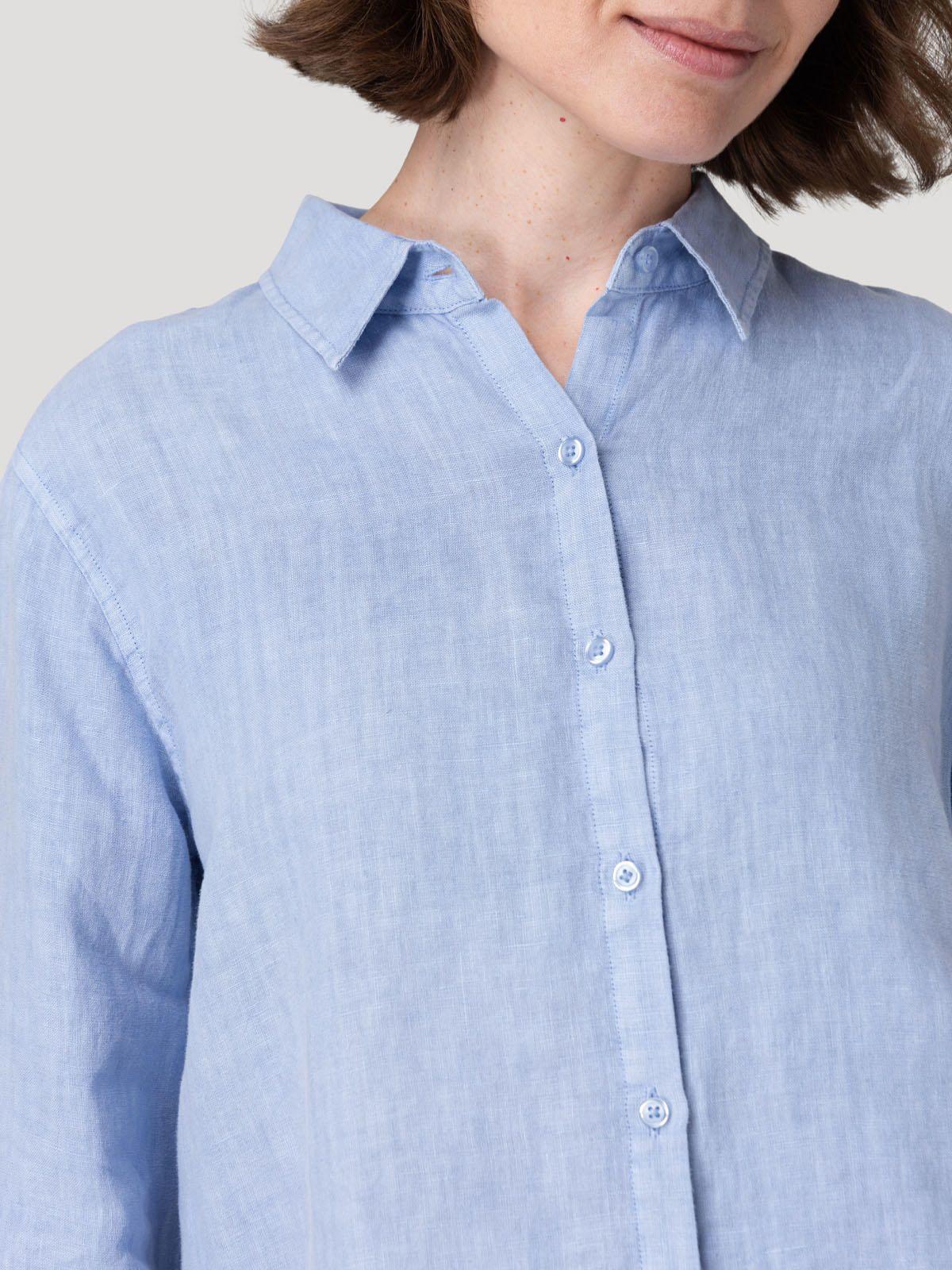 Blusa Lino Orgánico Mujer Lirio Azul-6