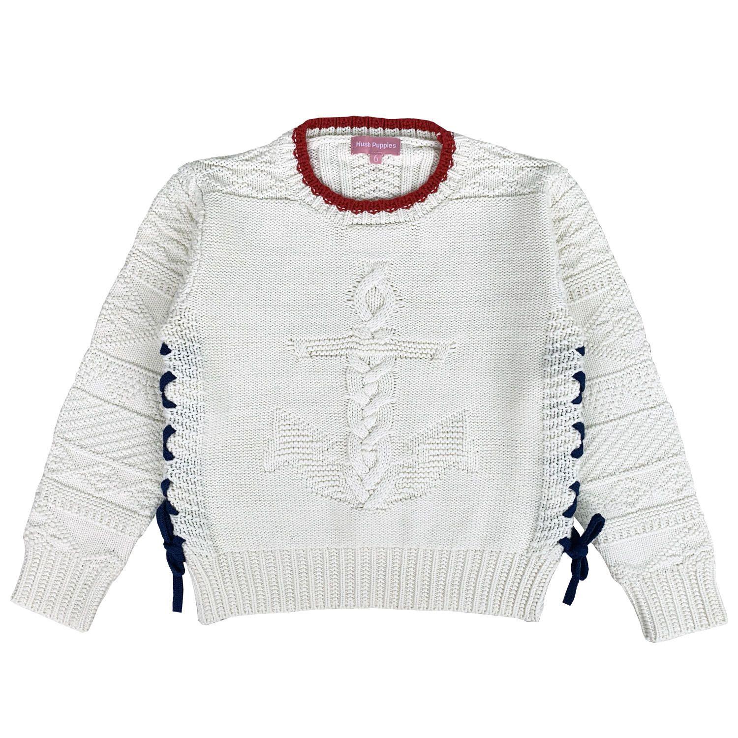 Sweater Navy Niña Algodón Blanco-0