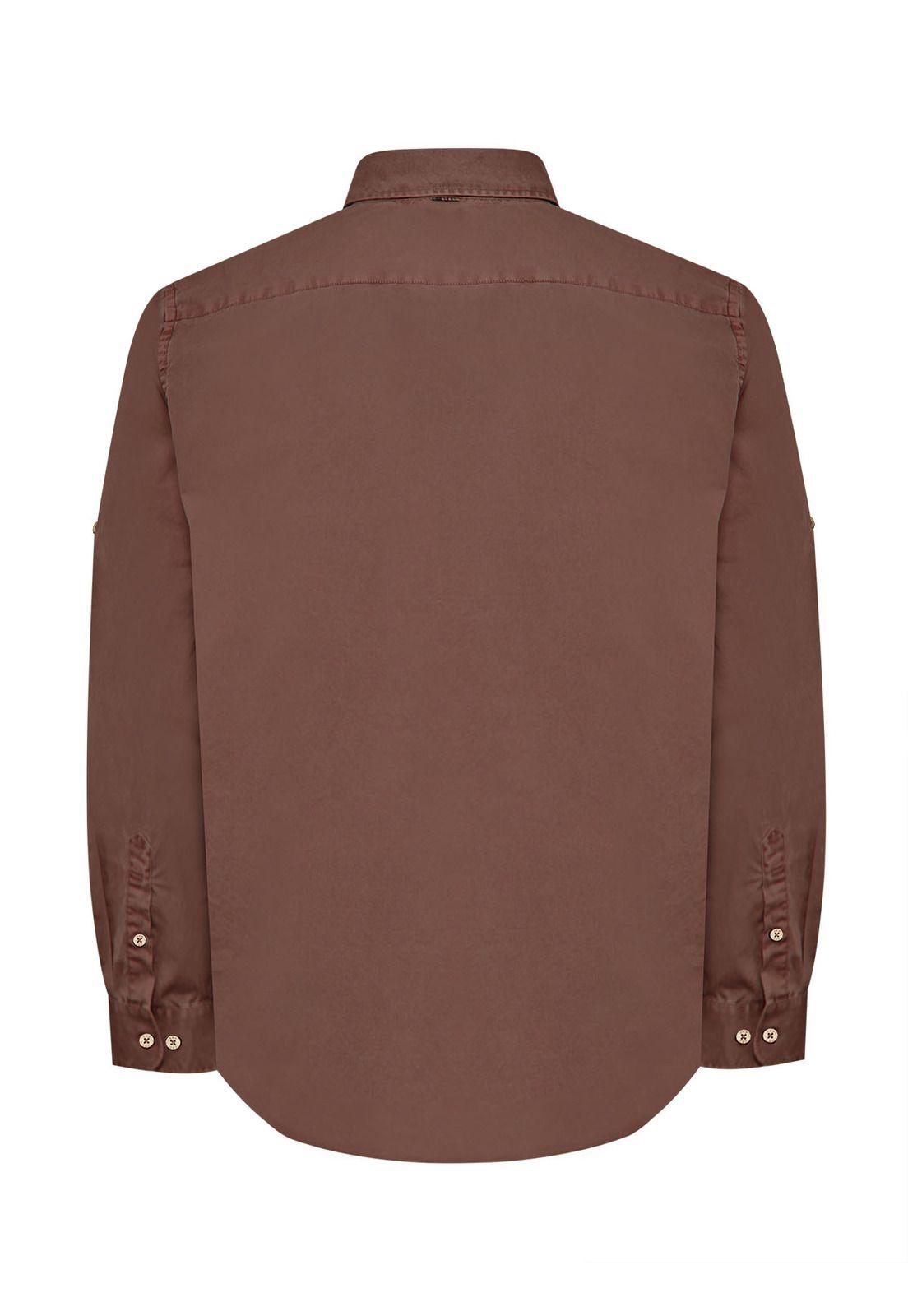 Camisa Algodón Orgánico Hombre Leeds Burdeo-1