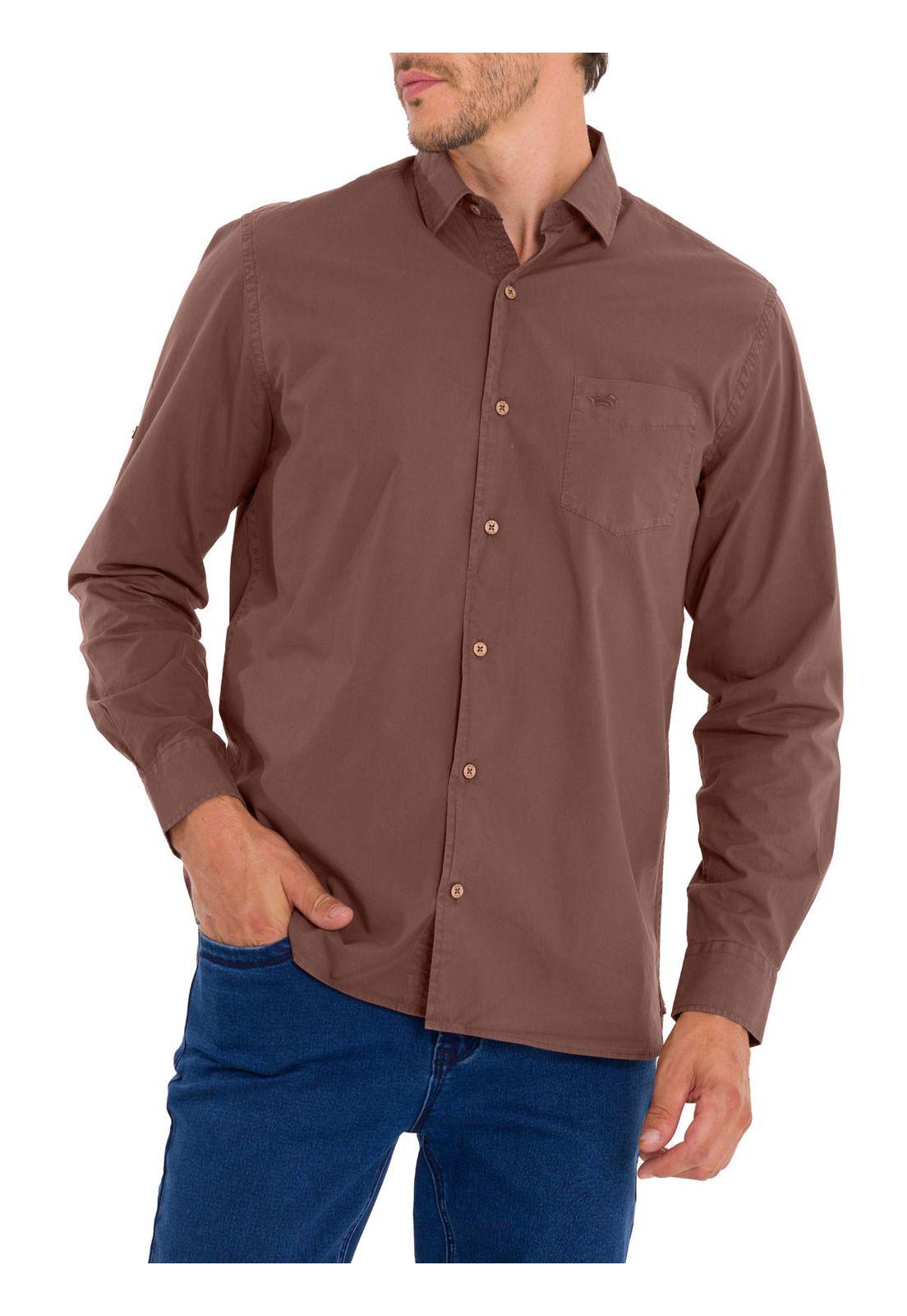 Camisa Algodón Orgánico Hombre Leeds Burdeo-4