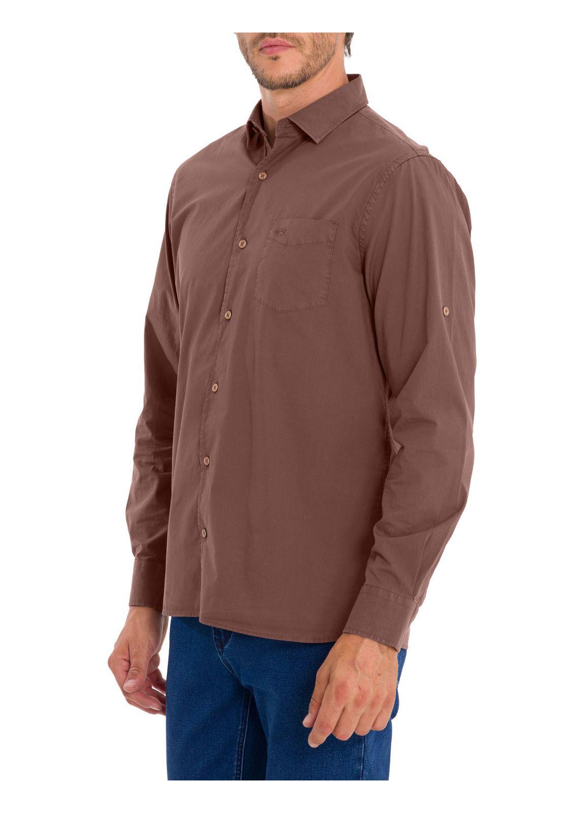 Camisa Algodón Orgánico Hombre Leeds Burdeo-5