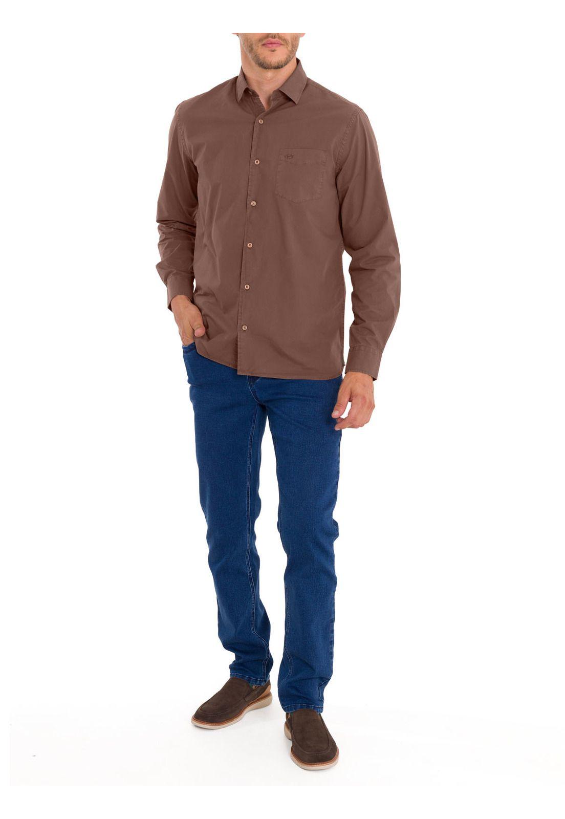 Camisa Algodón Orgánico Hombre Leeds Burdeo-8