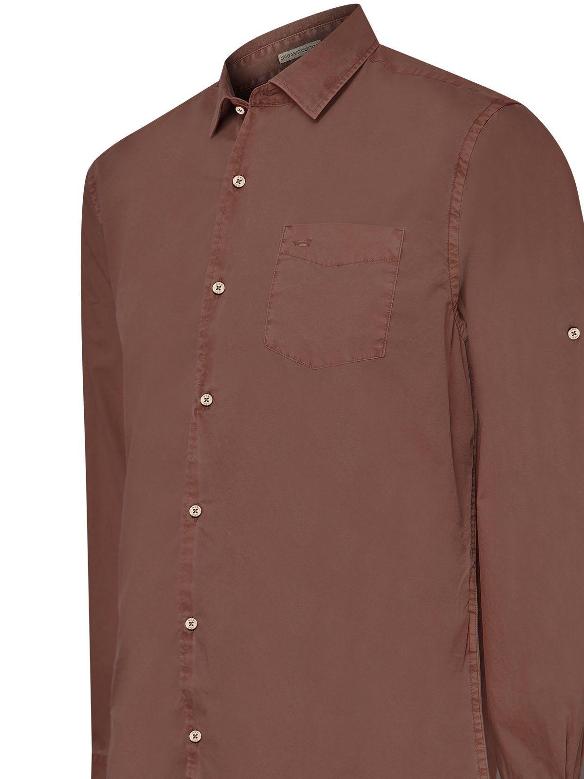Camisa Algodón Orgánico Hombre Leeds Burdeo-3