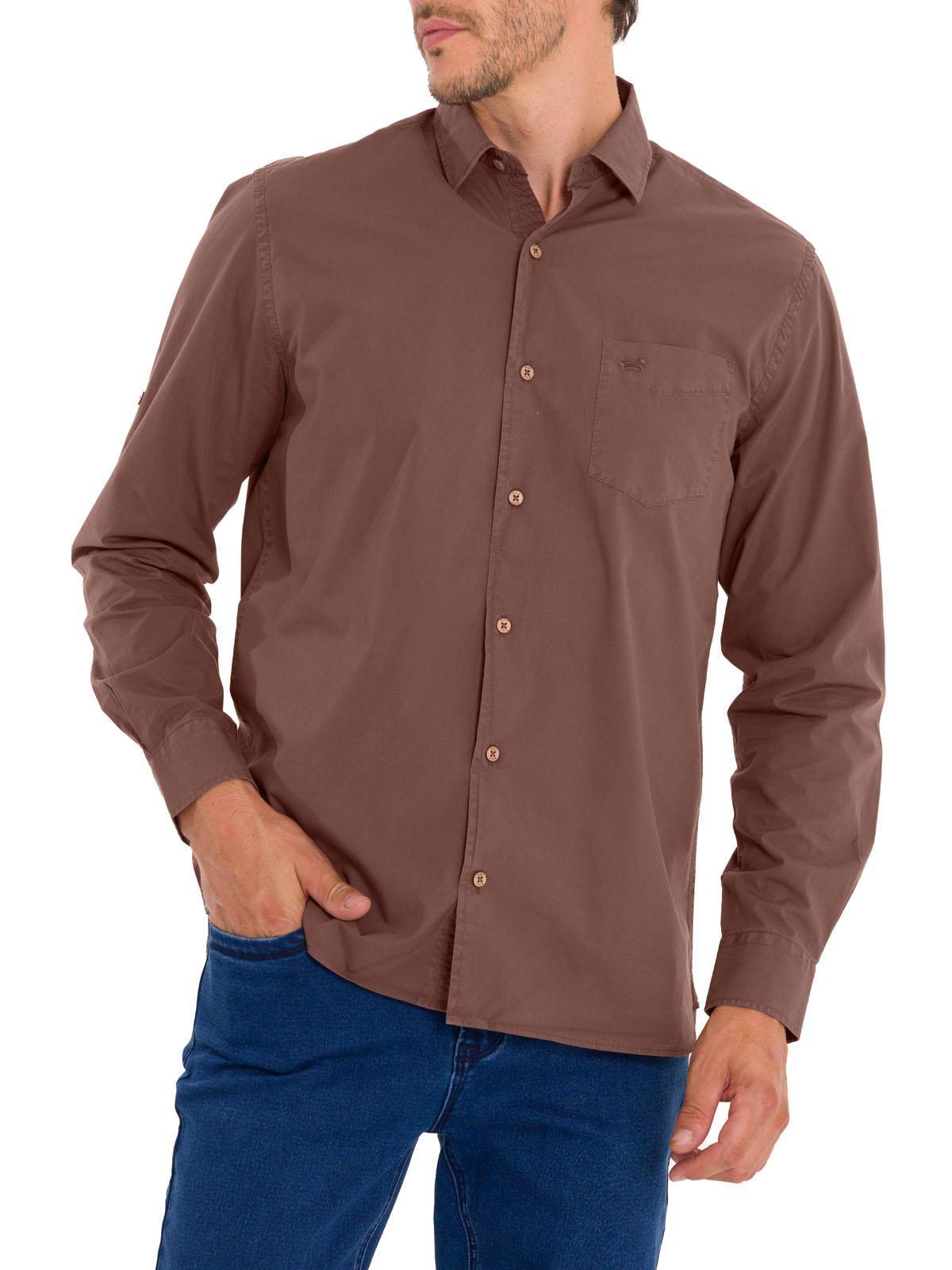Camisa Algodón Orgánico Hombre Leeds Burdeo-4