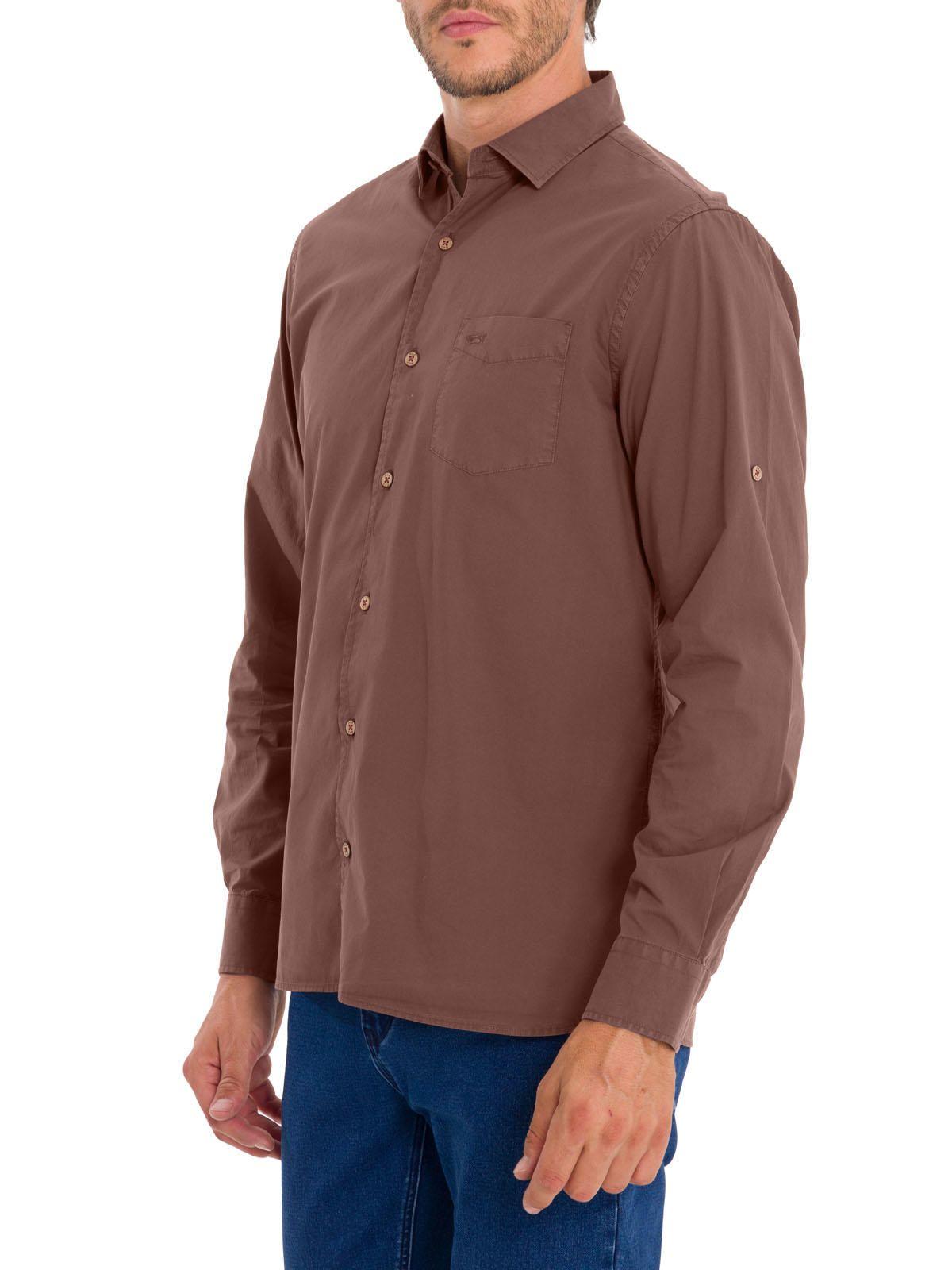 Camisa Algodón Orgánico Hombre Leeds Burdeo-5
