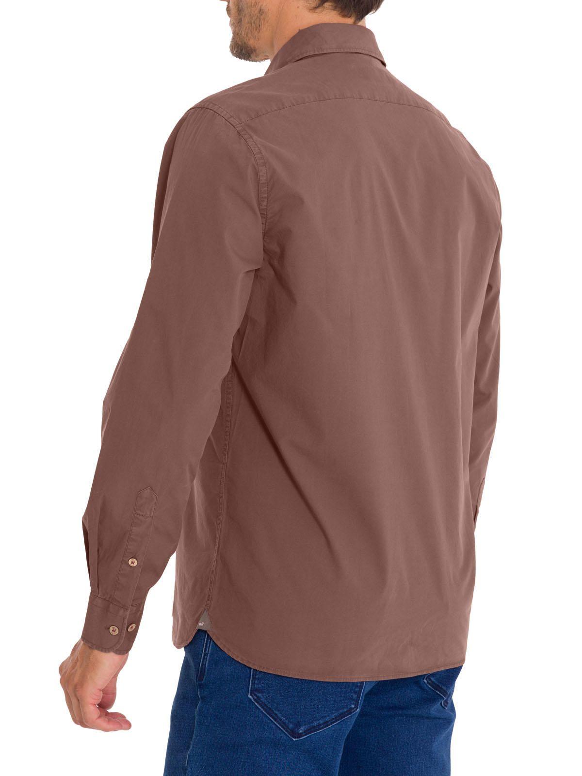 Camisa Algodón Orgánico Hombre Leeds Burdeo-6