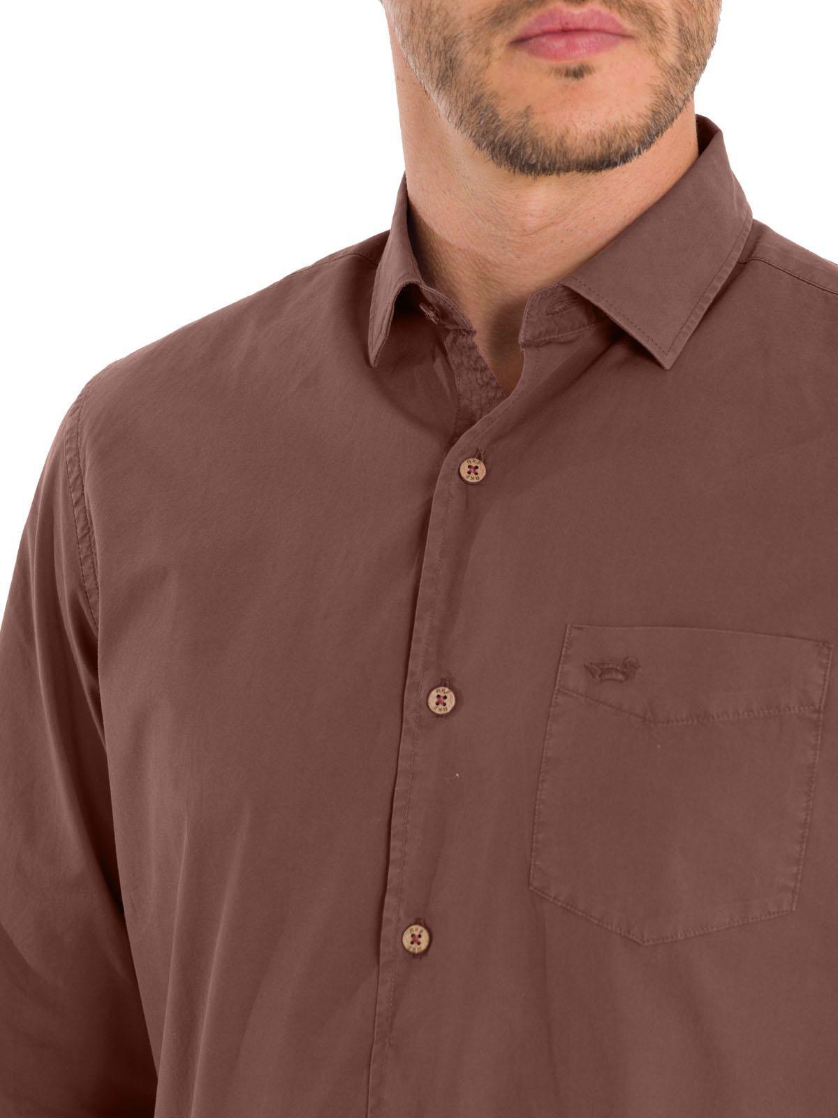 Camisa Algodón Orgánico Hombre Leeds Burdeo-7
