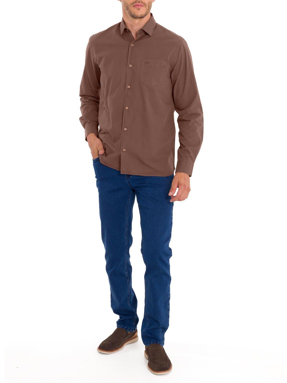 Camisa Algodón Orgánico Hombre Leeds Burdeo-8