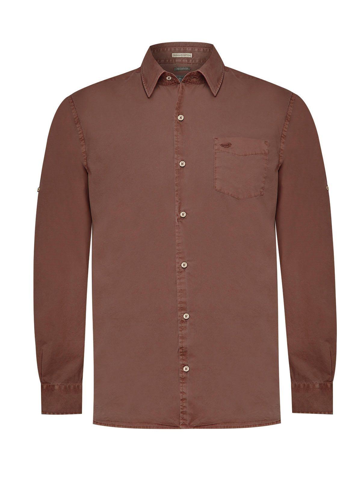 Camisa Algodón Orgánico Hombre Leeds Burdeo-0