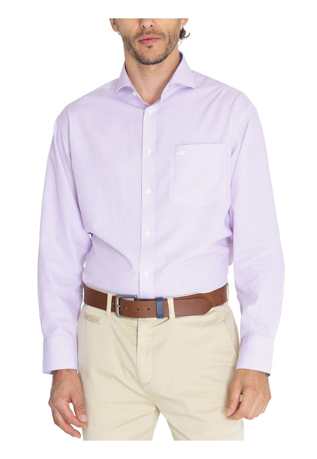 Camisa Cuello Italiano Lila WF Hombre -5