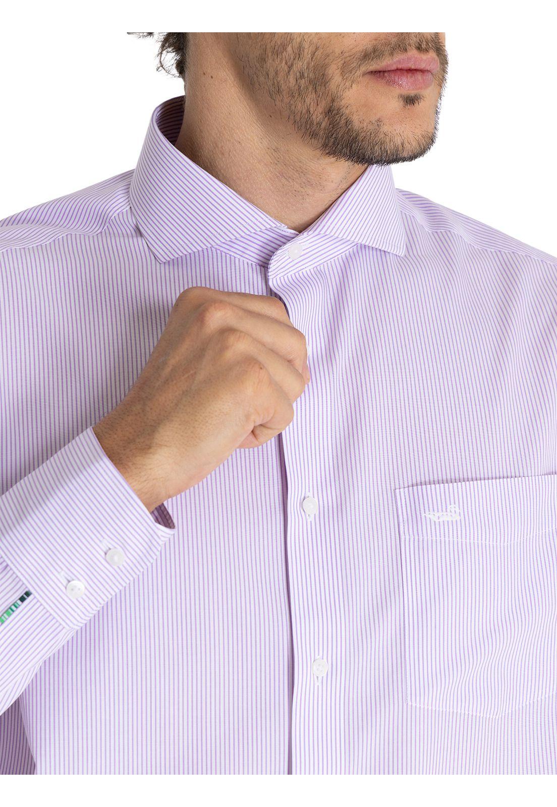 Camisa Cuello Italiano Lila WF Hombre -8