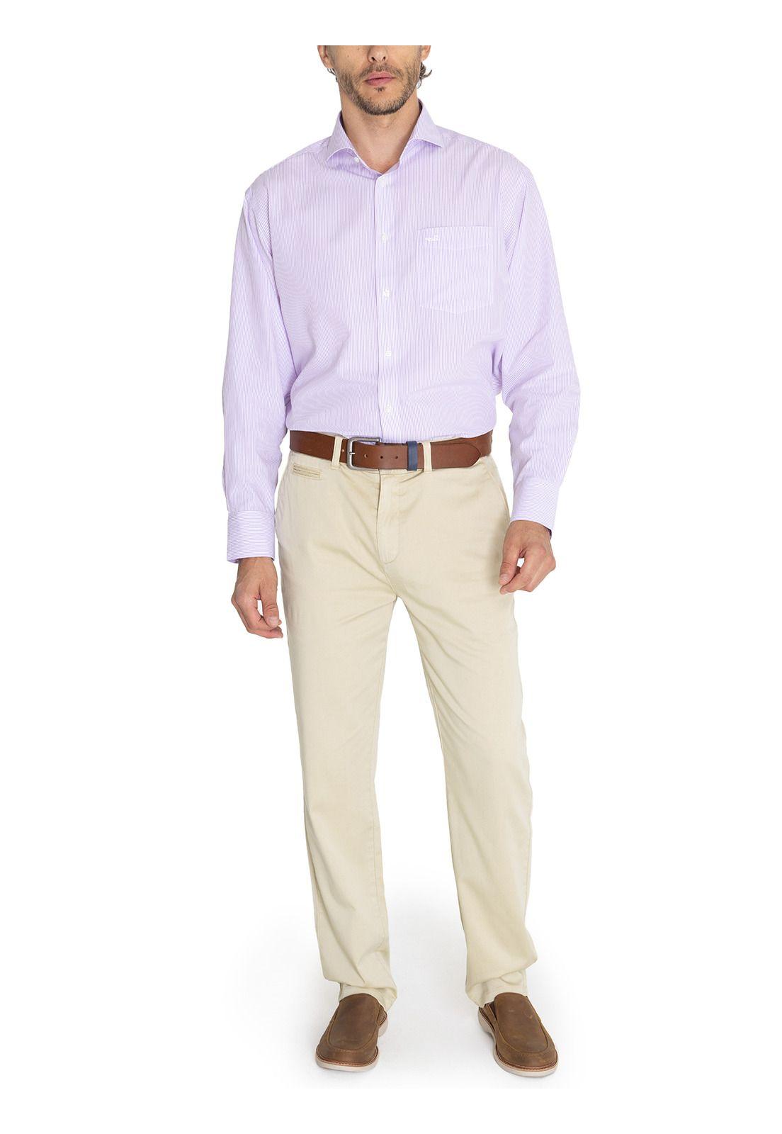 Camisa Cuello Italiano Lila WF Hombre -9
