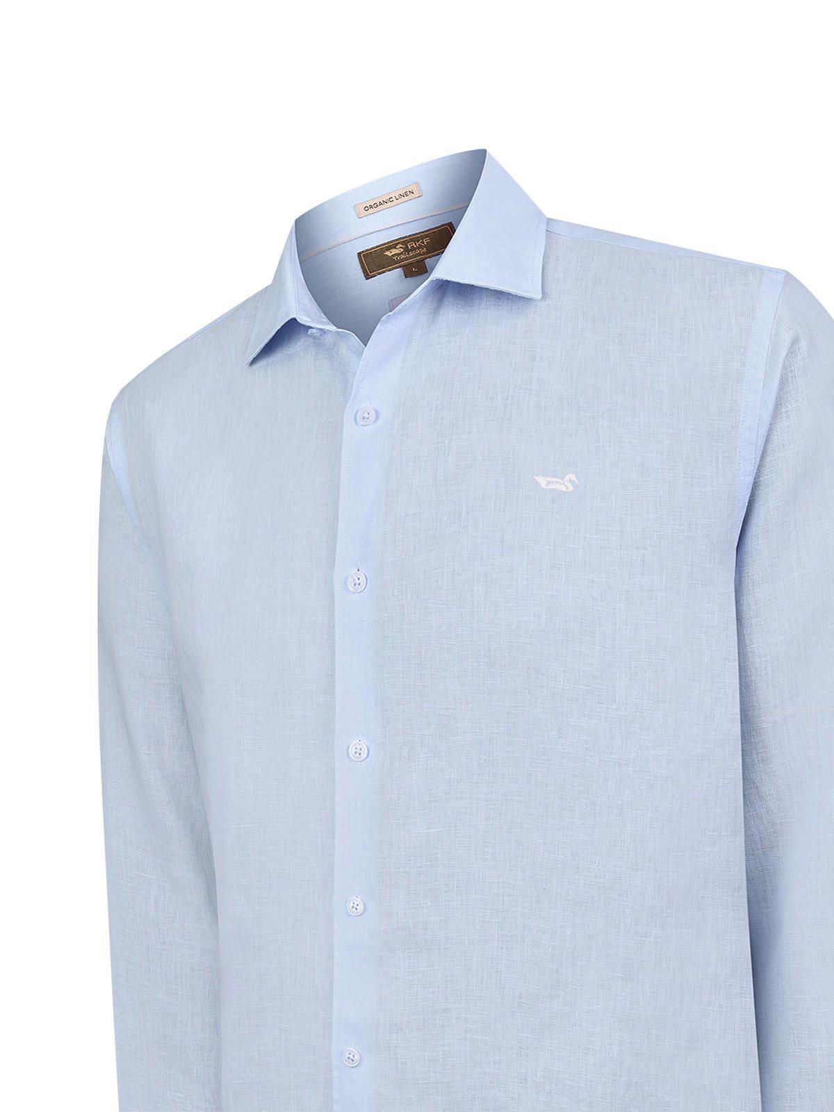 Camisa Lino Orgánico Hombre Linenit Celeste-3