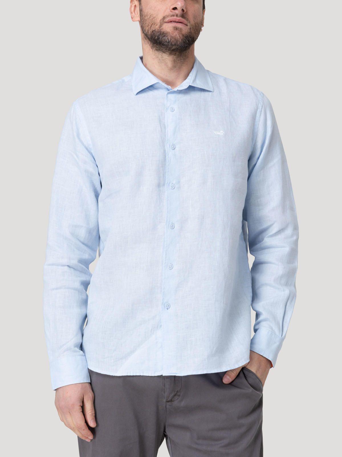 Camisa Lino Orgánico Hombre Linenit Celeste-4