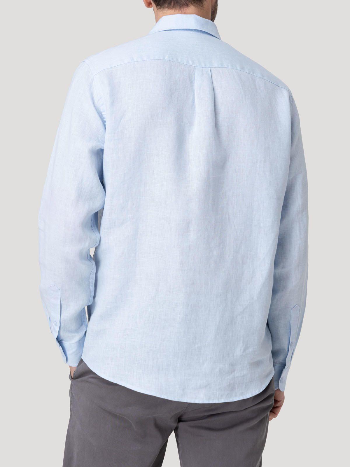 Camisa Lino Orgánico Hombre Linenit Celeste-5
