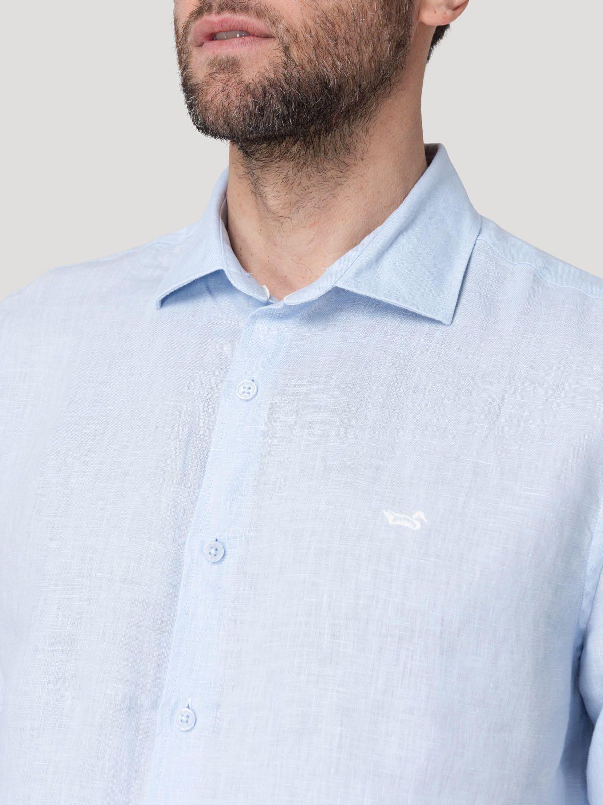Camisa Lino Orgánico Hombre Linenit Celeste-6