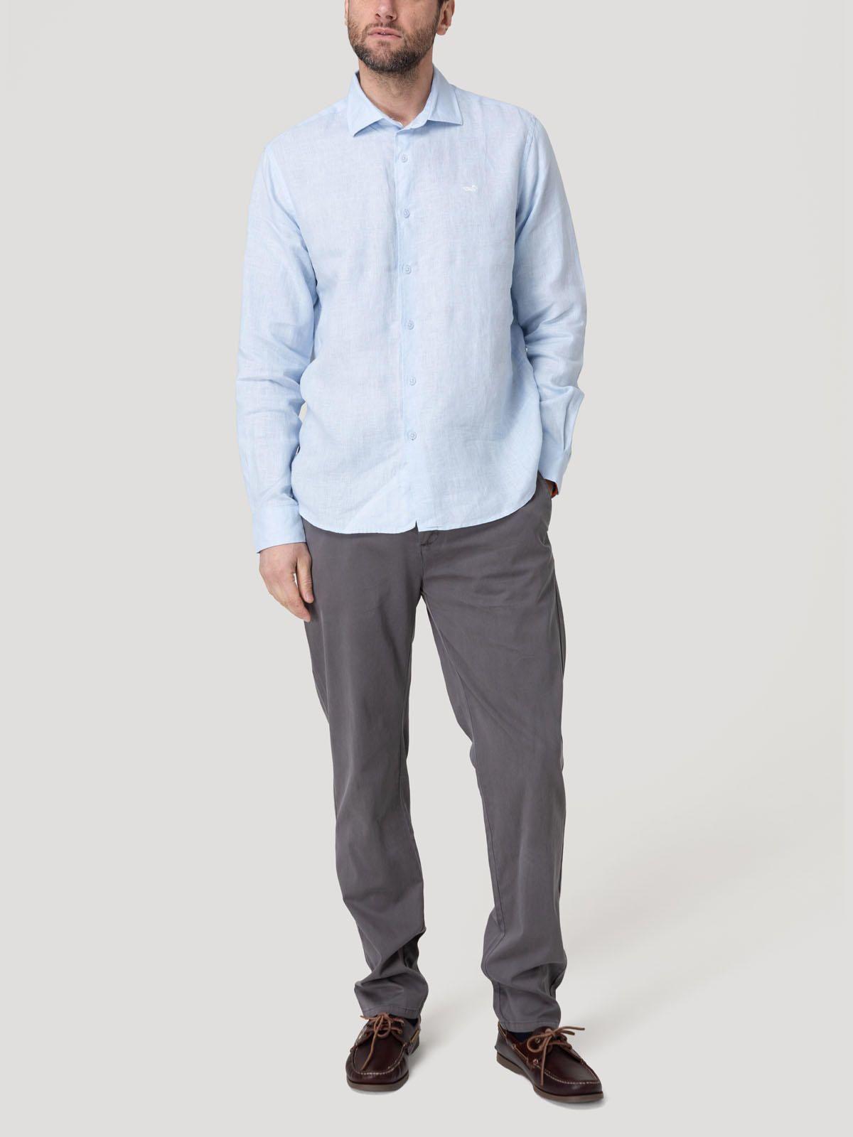 Camisa Lino Orgánico Hombre Linenit Celeste-7