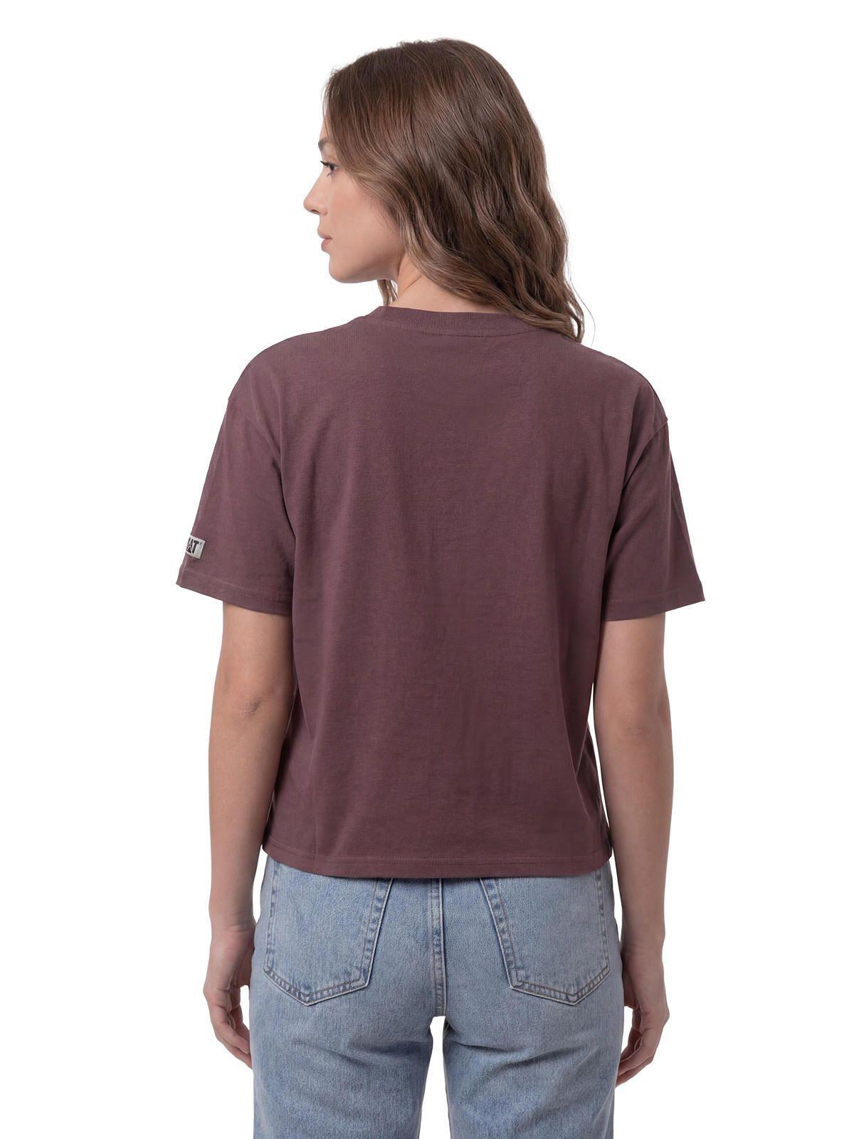 Polera Mujer Boxy Heavyweight Emb Burdeo -2