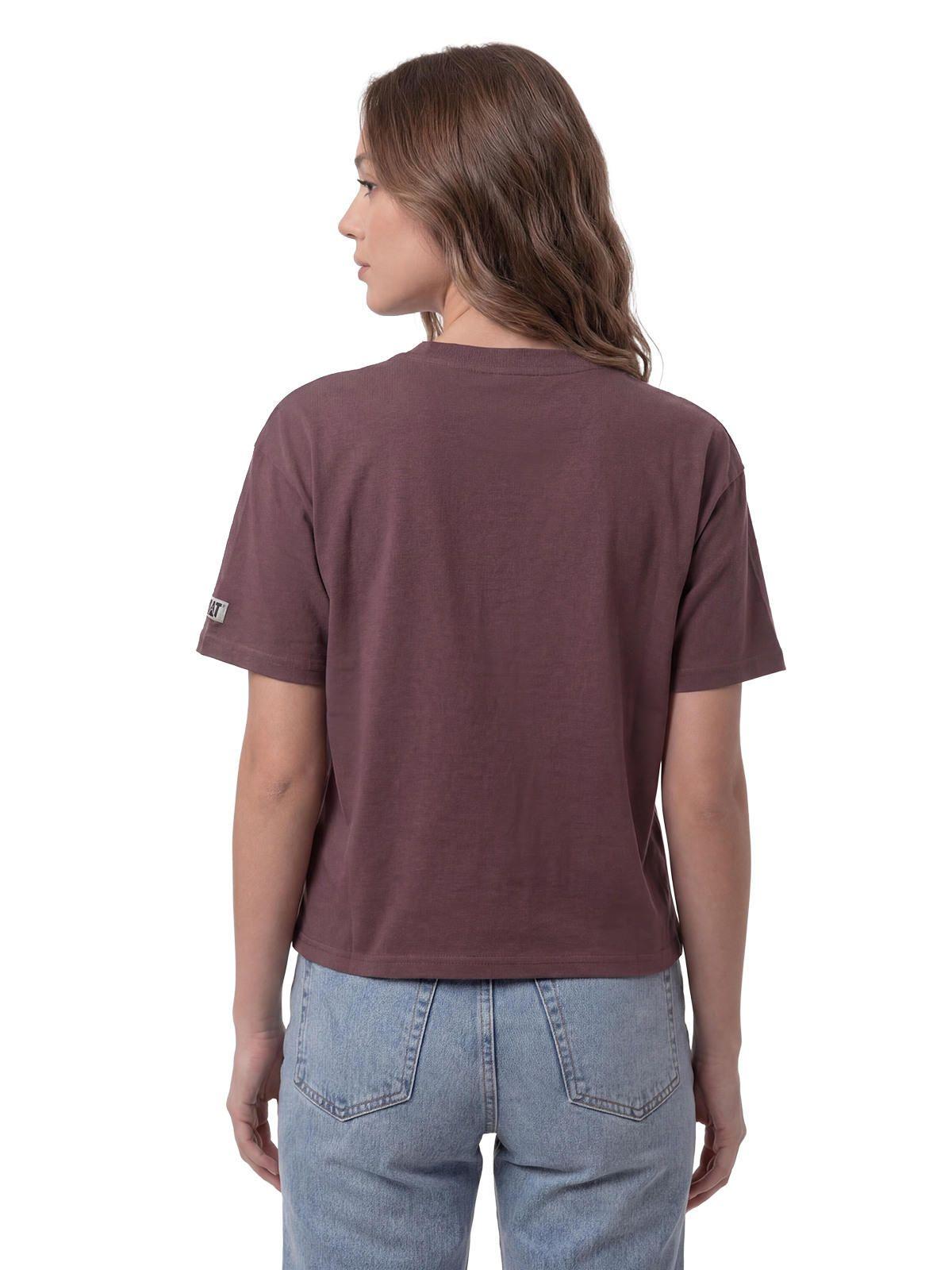 Polera Mujer Boxy Heavyweight Emb Burdeo -2