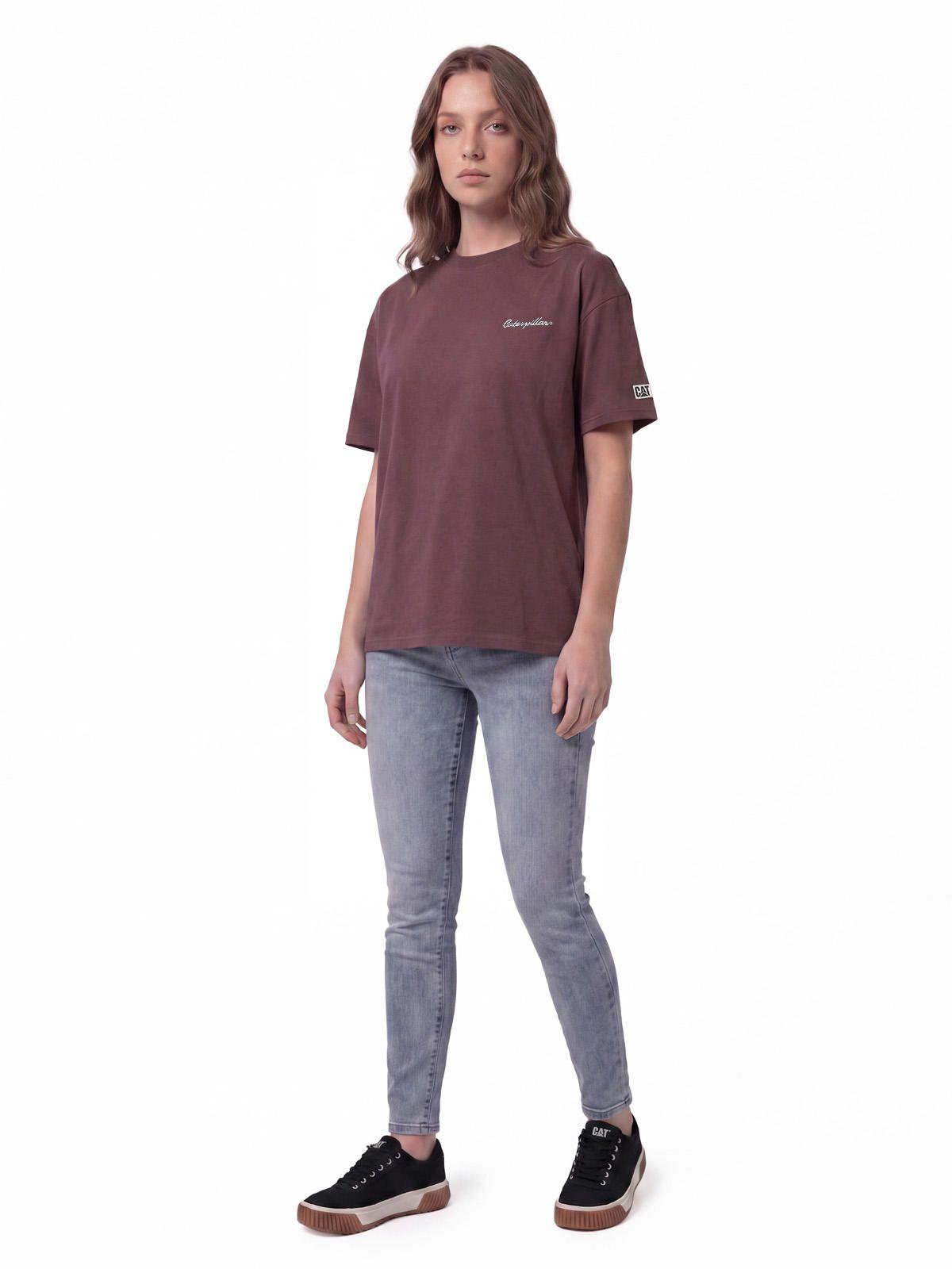 Polera Mujer Boxy Heavyweight Emb Burdeo -3