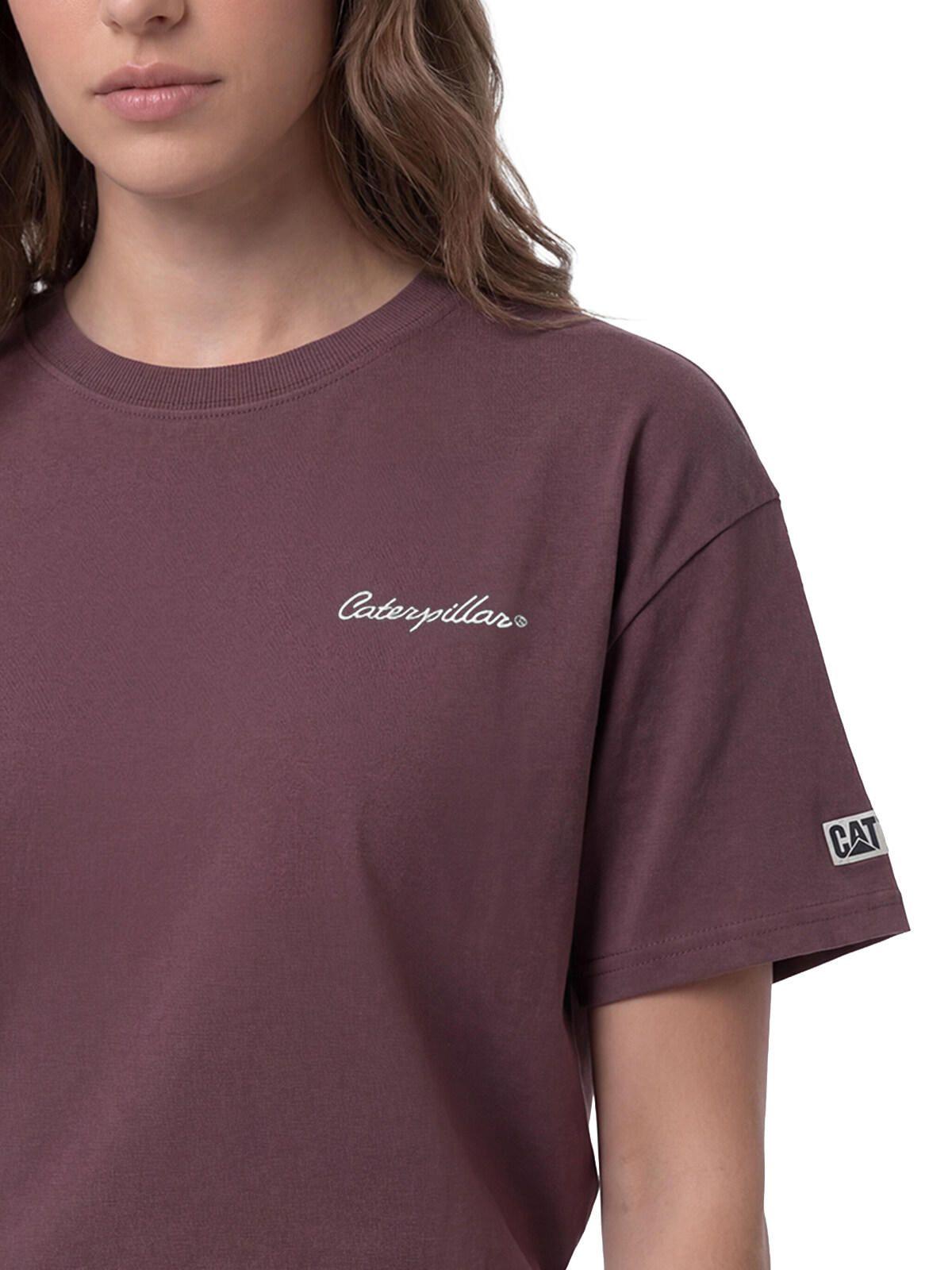 Polera Mujer Boxy Heavyweight Emb Burdeo -4