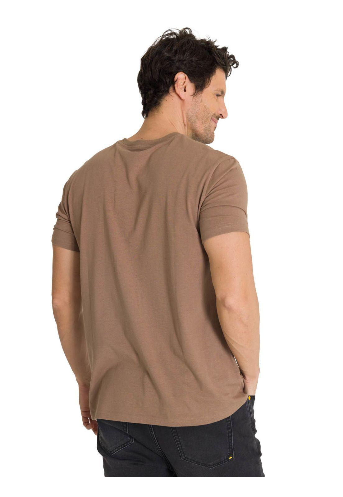 Polera Manga Corta Hombre Roam Free Café-3